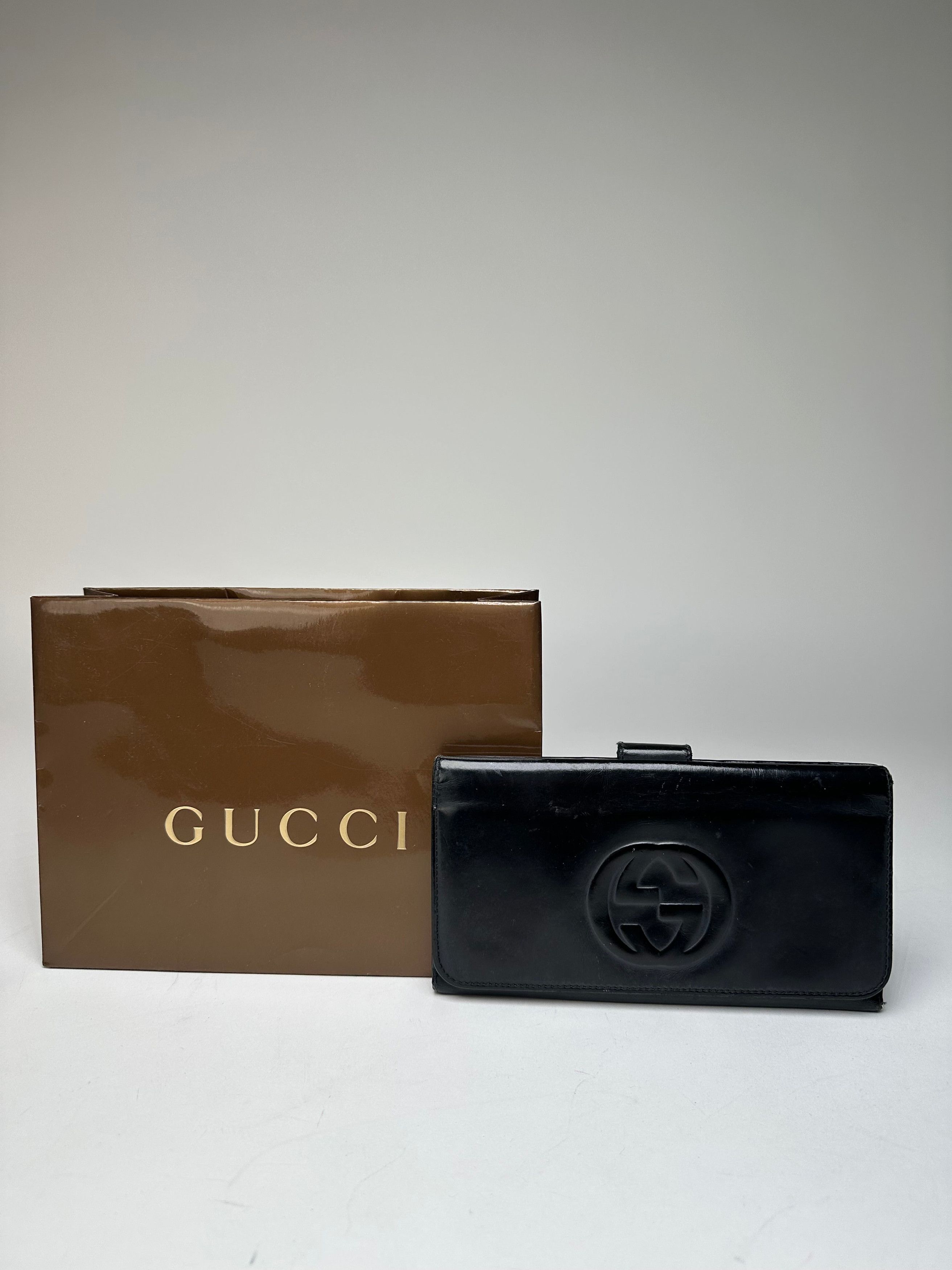 Gucci Vintage GG Long Patent Leather Wallet Black Size ONE SIZE - 9 Thumbnail