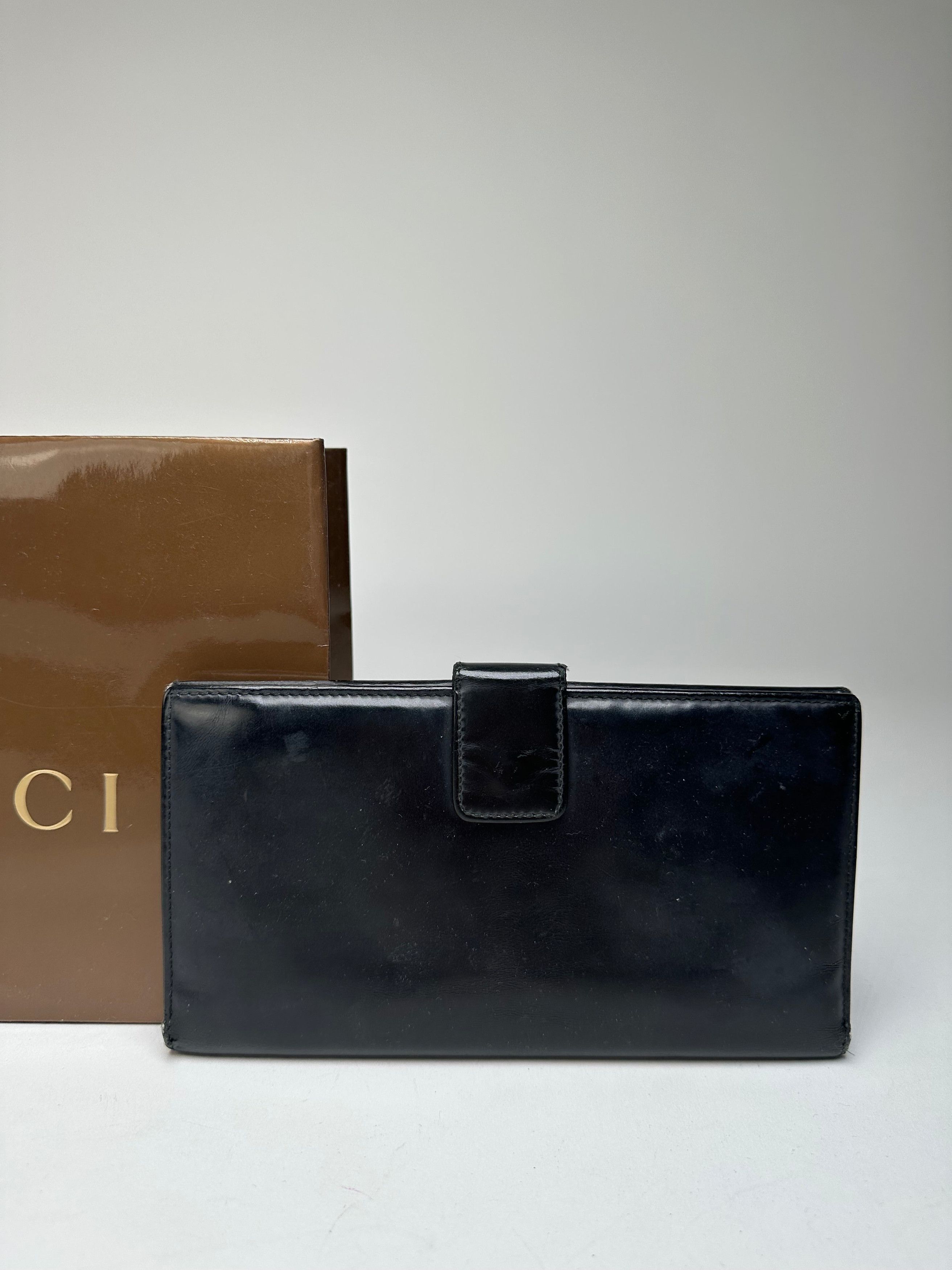 Gucci Vintage GG Long Patent Leather Wallet Black Size ONE SIZE - 2 Thumbnail
