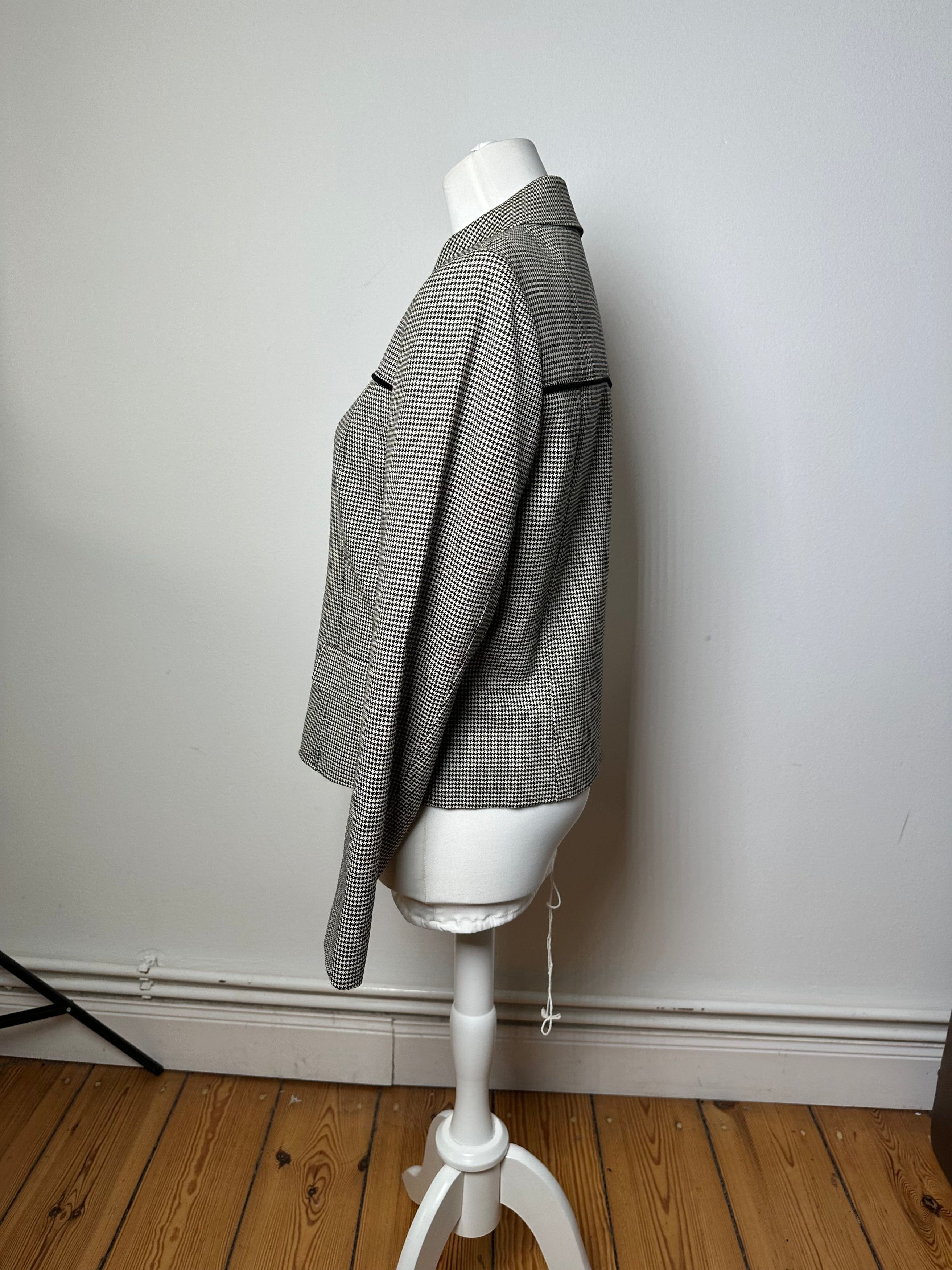 Courreges Vintage Wool Checked Blazer / Grey Black M Size S / US 4 / IT 40 - 2 Thumbnail