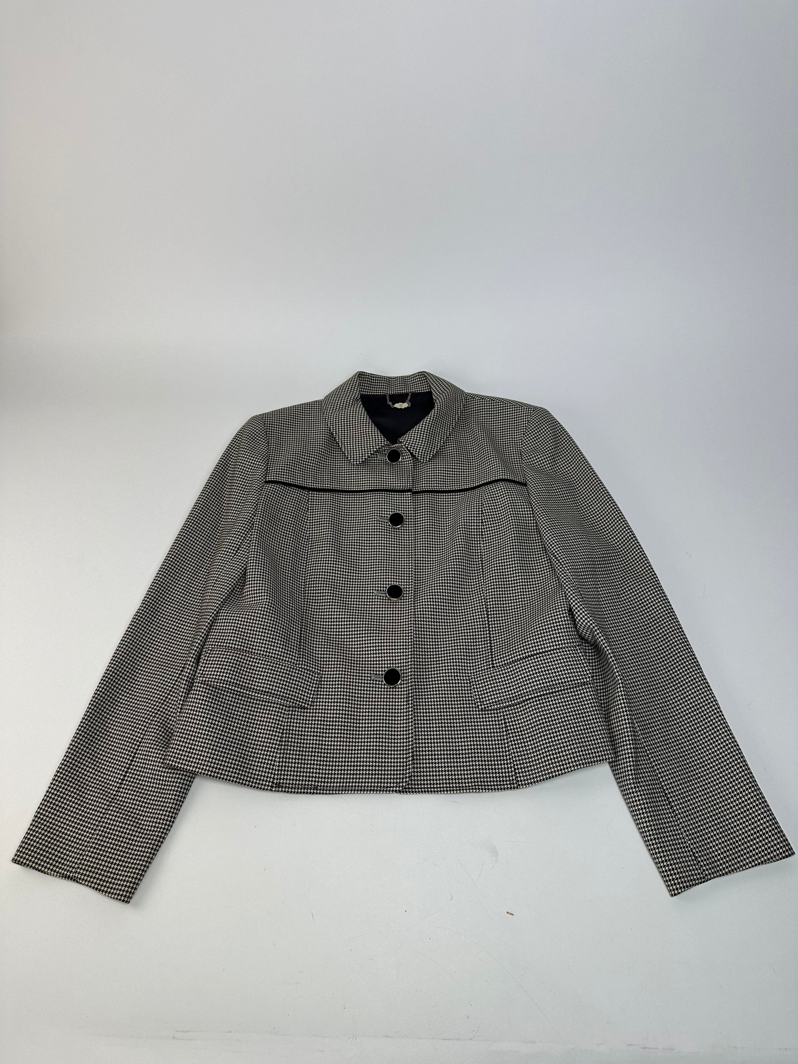 Courreges Vintage Wool Checked Blazer / Grey Black M Size S / US 4 / IT 40 - 4 Thumbnail