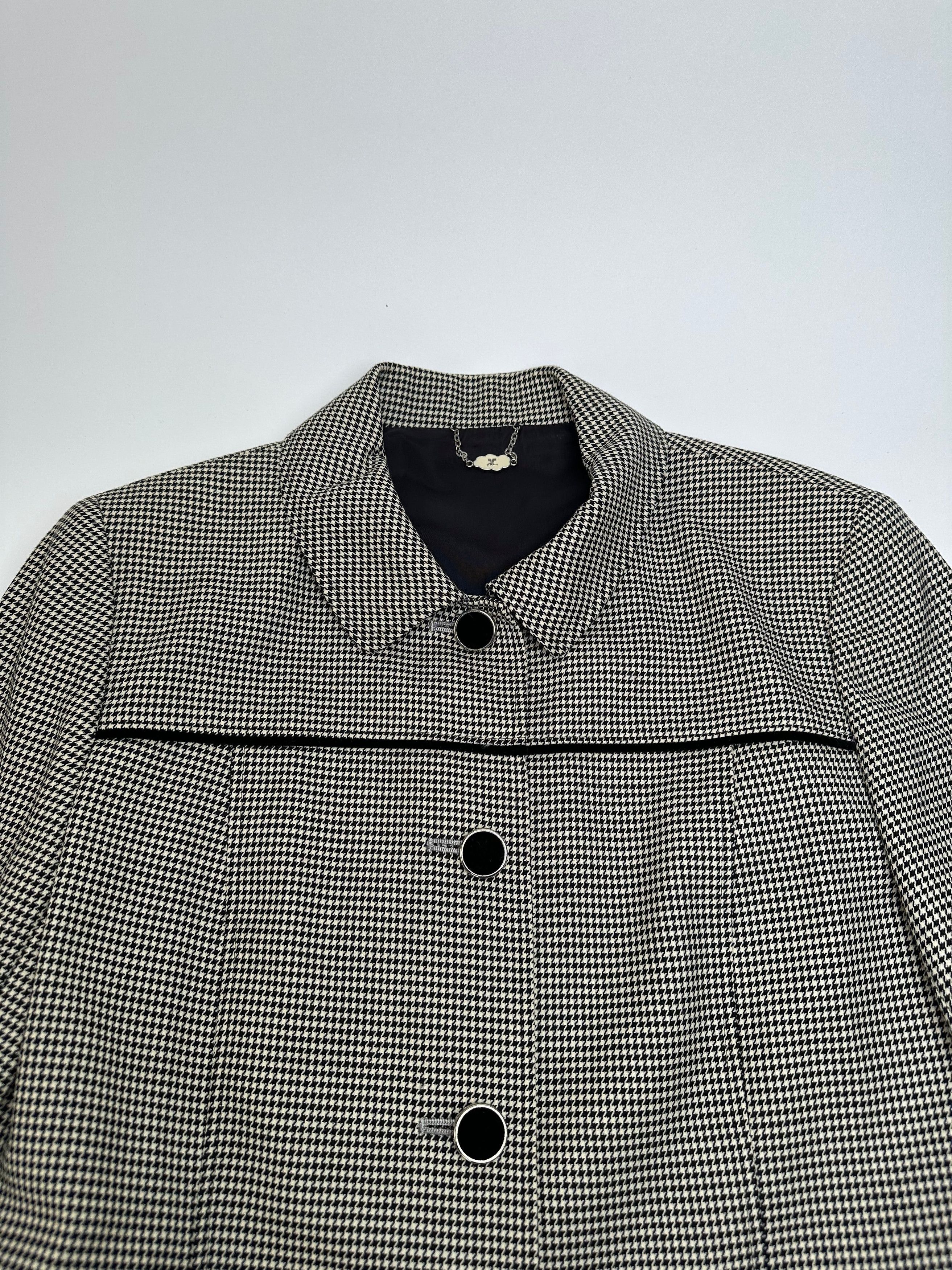 Courreges Vintage Wool Checked Blazer / Grey Black M Size S / US 4 / IT 40 - 5 Thumbnail