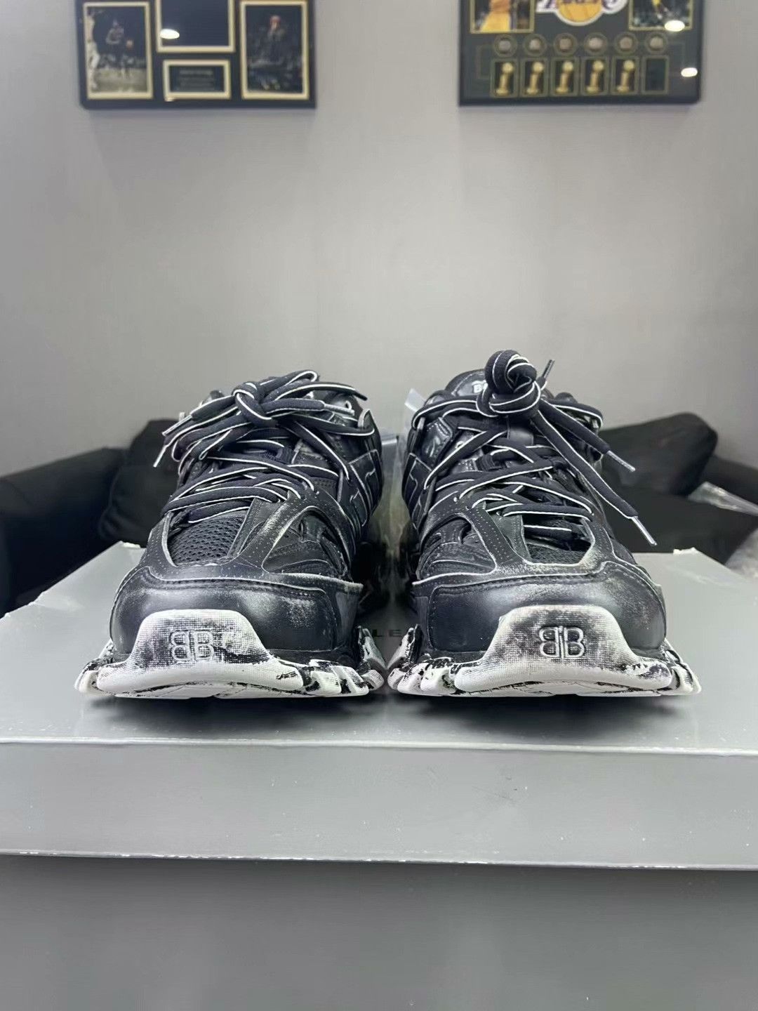 Balenciaga Balenciaga Distressed Black Lowtop Sneakers us_8-5 Women Size US 8.5 / IT 38.5 - 2 Thumbnail