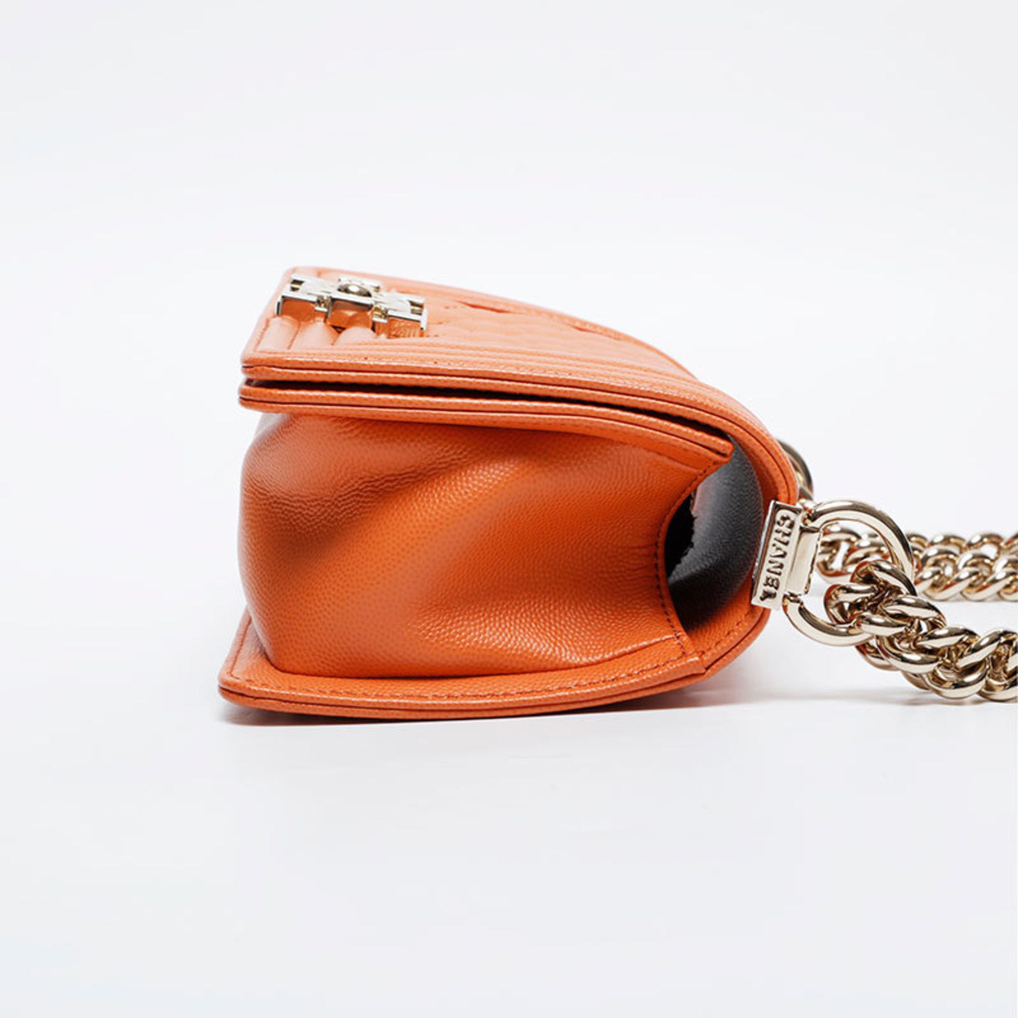 Chanel CHANEL Mini Caviar Boy Shoulder Bag, Orange, WS20913 Size ONE SIZE - 4 Thumbnail