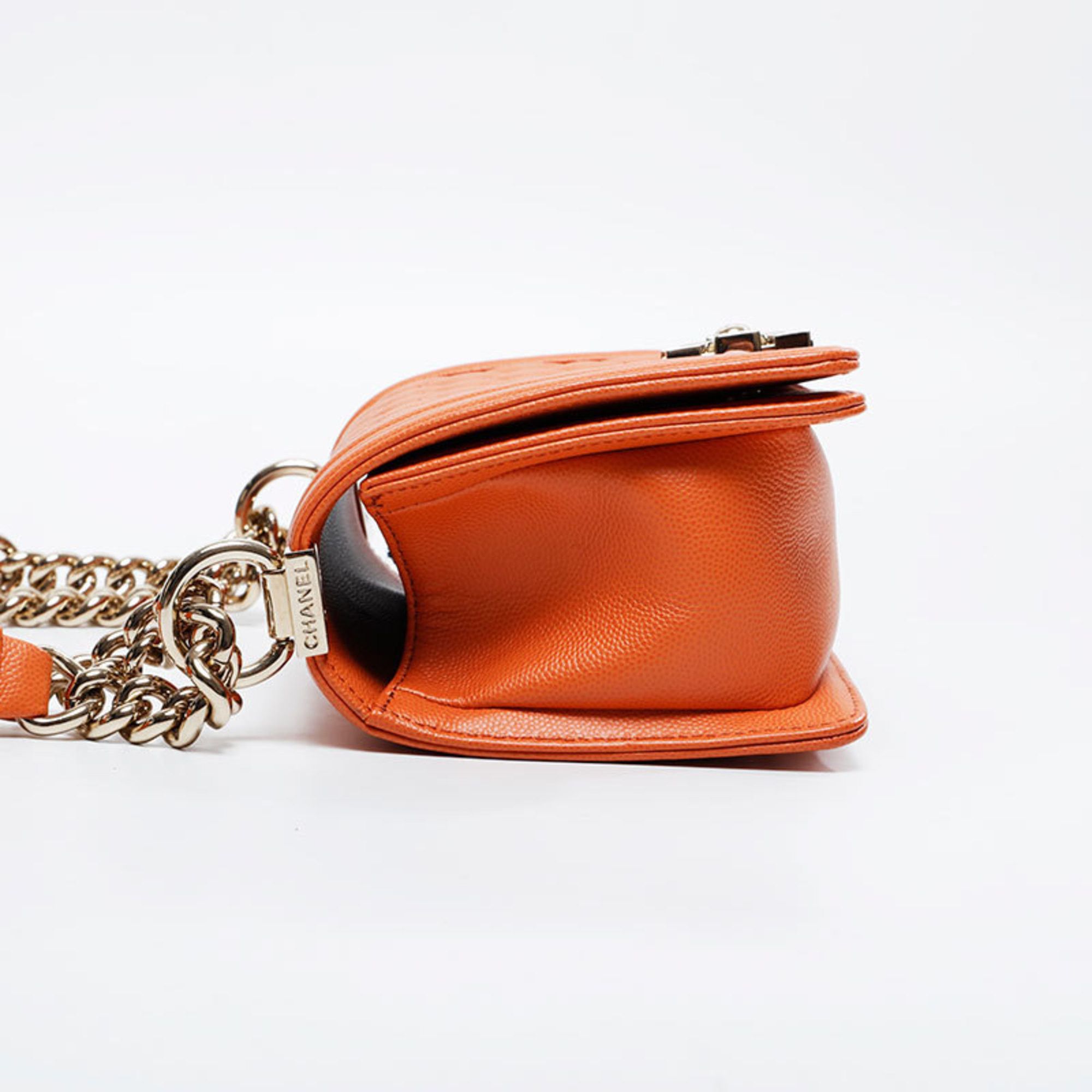 Chanel CHANEL Mini Caviar Boy Shoulder Bag, Orange, WS20913 Size ONE SIZE - 3 Thumbnail
