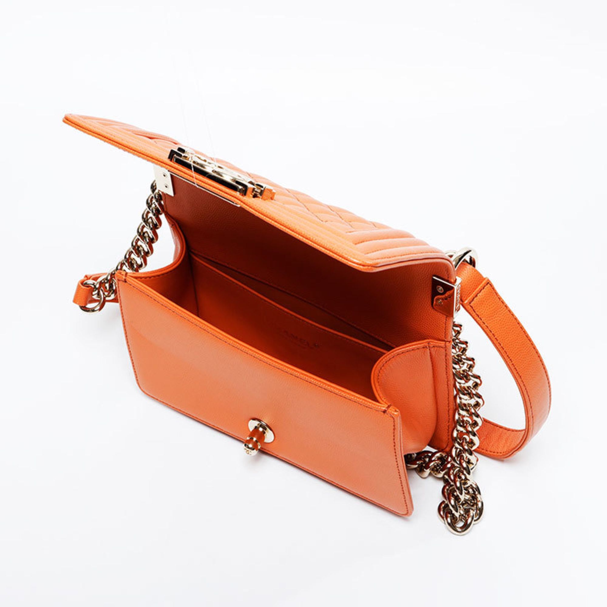 Chanel CHANEL Mini Caviar Boy Shoulder Bag, Orange, WS20913 Size ONE SIZE - 12 Thumbnail