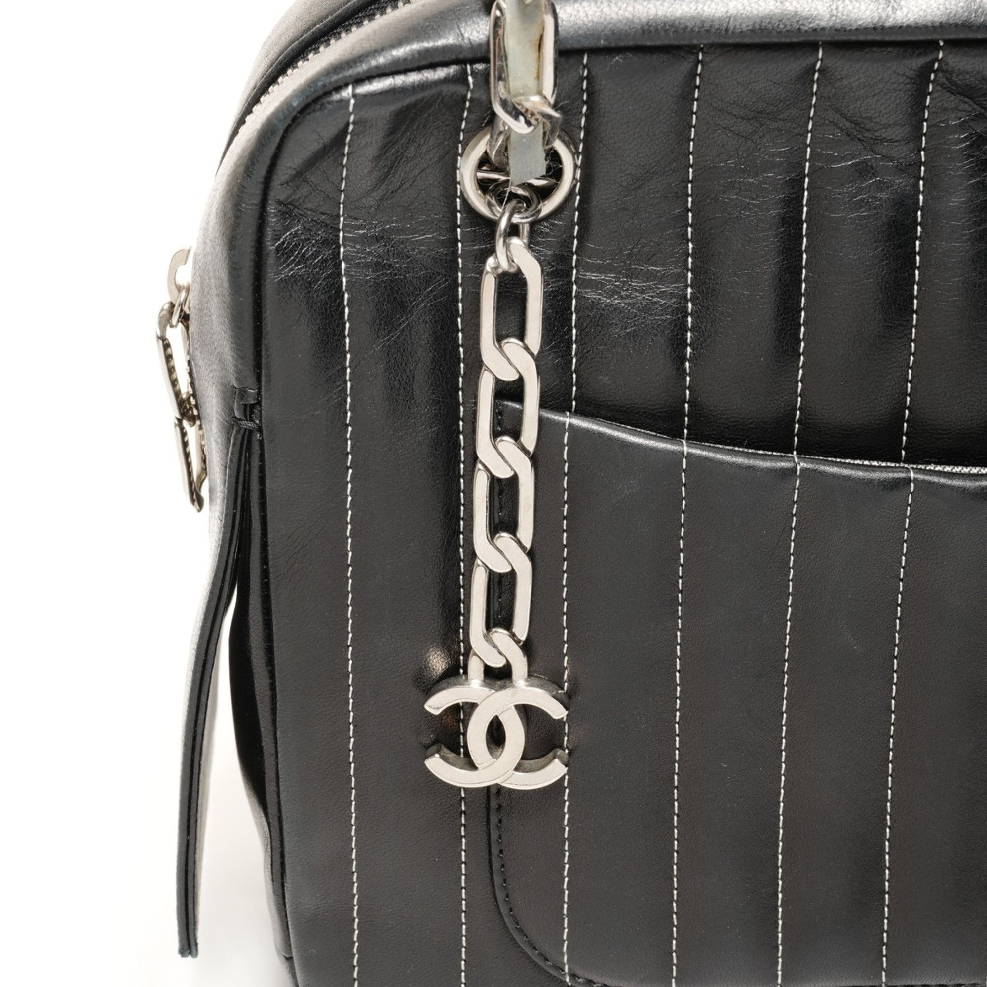 Chanel CHANEL Lambskin Shoulder Bag with Chain, Black, WS26125, Interior Rips and Damage Size ONE SIZE - 12 Thumbnail