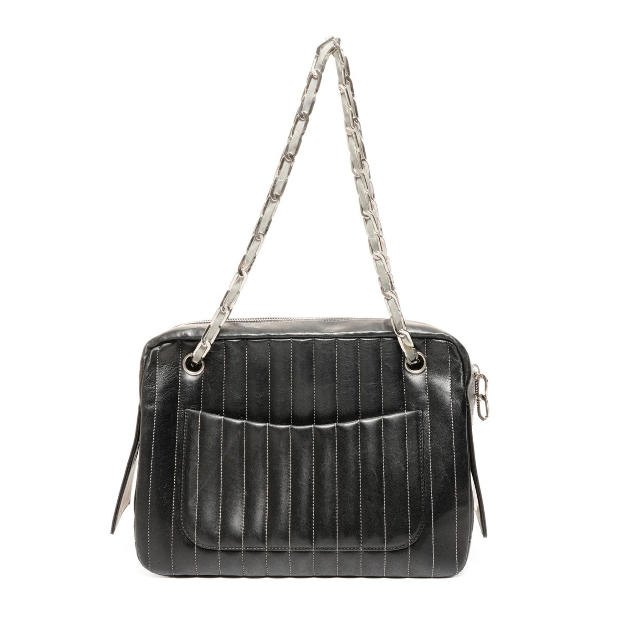 Chanel CHANEL Lambskin Shoulder Bag with Chain, Black, WS26125, Interior Rips and Damage Size ONE SIZE - 2 Thumbnail