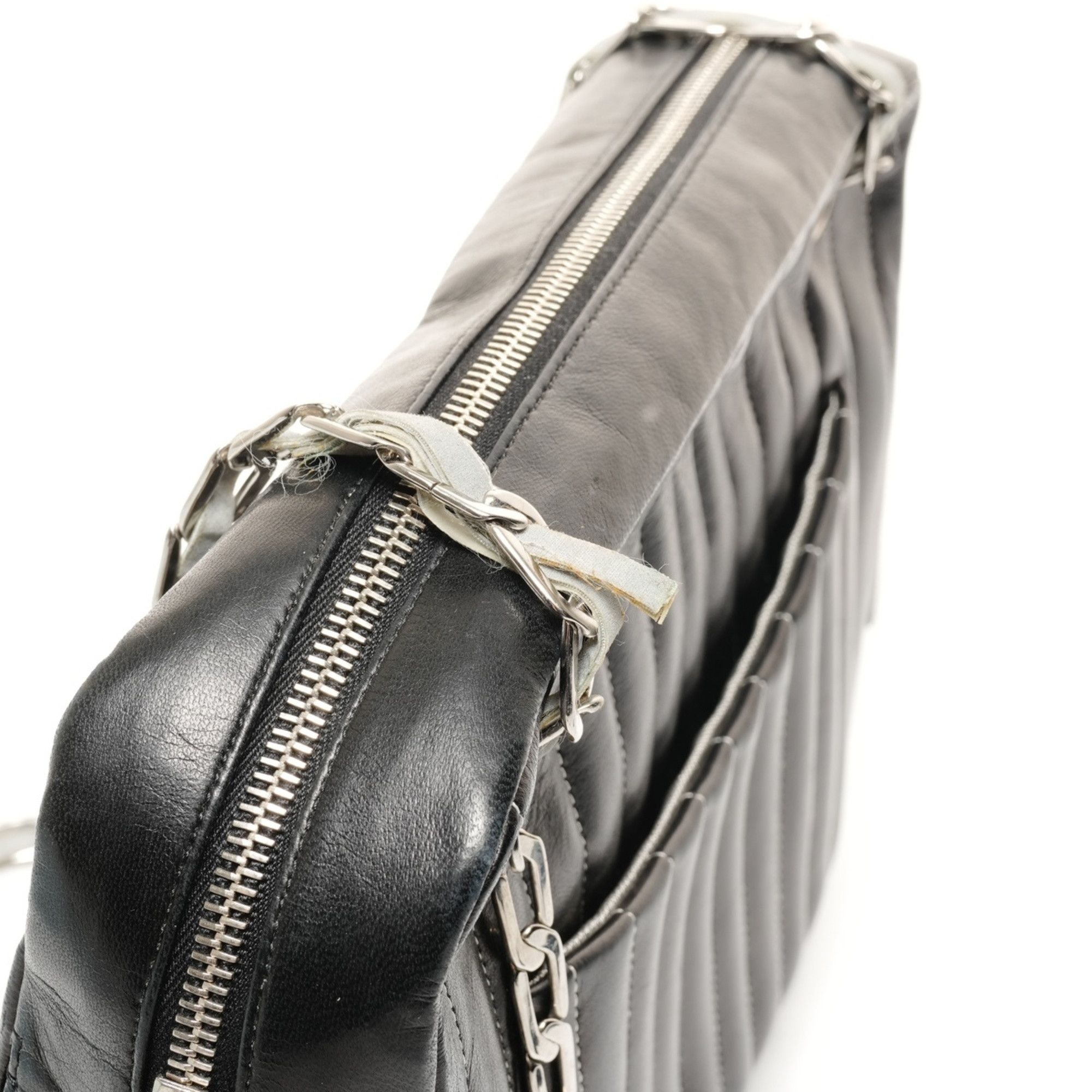 Chanel CHANEL Lambskin Shoulder Bag with Chain, Black, WS26125, Interior Rips and Damage Size ONE SIZE - 13 Thumbnail