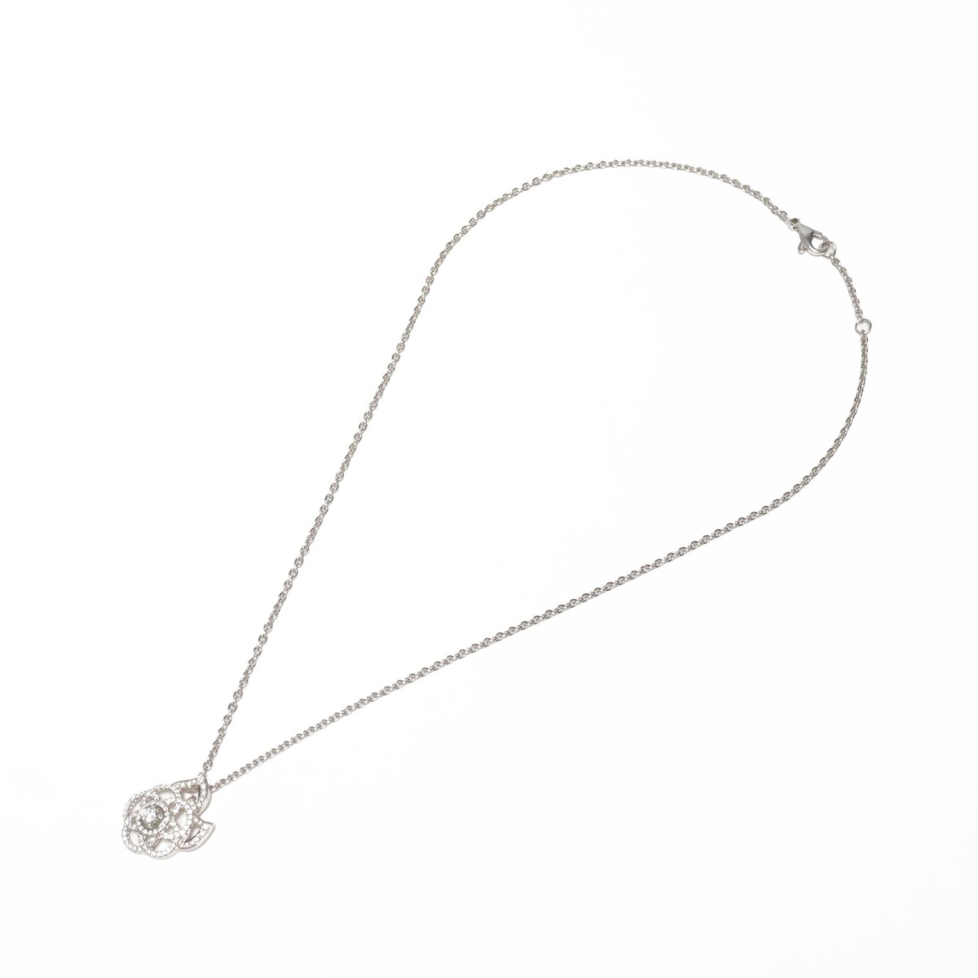 Chanel CHANEL Diamond Camellia Necklace in 750K18 WG Silver (WS25674) Size ONE SIZE - 2 Thumbnail