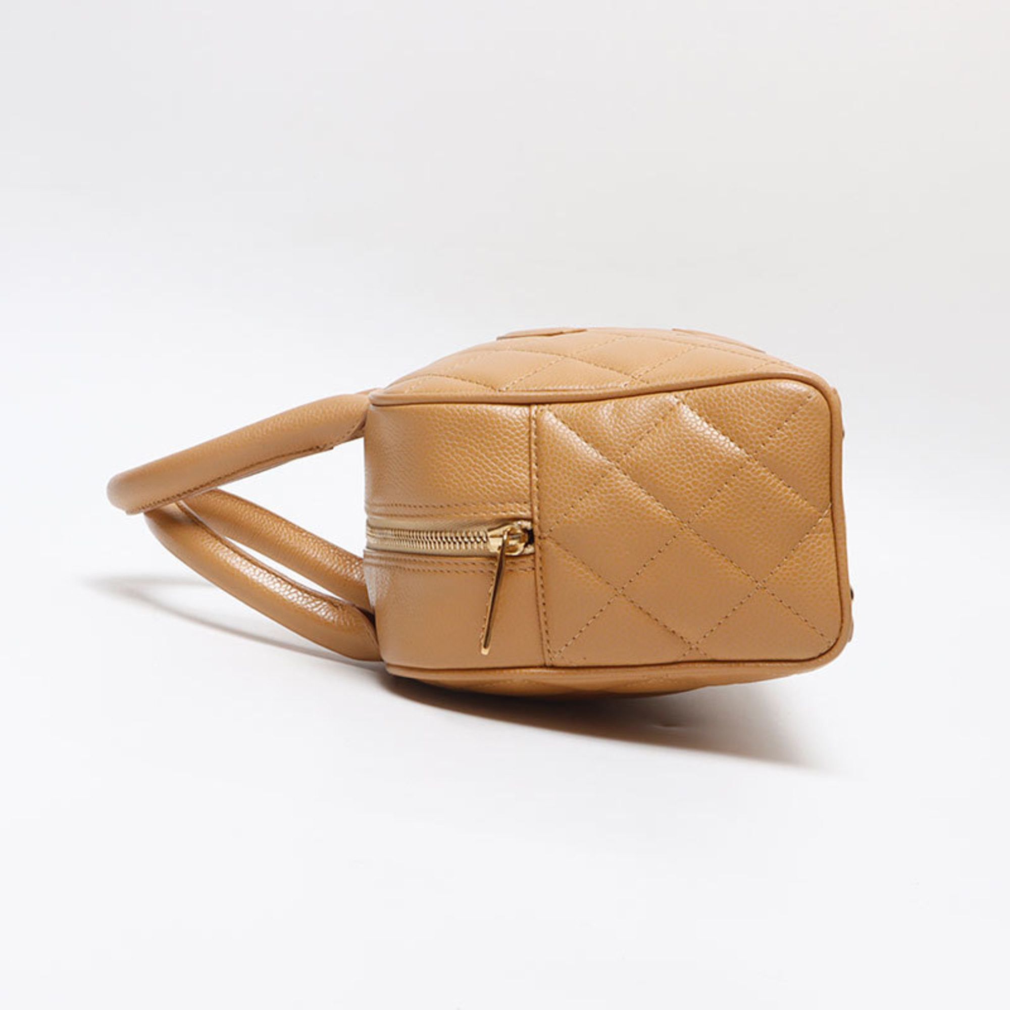 Chanel CHANEL Caviar Skin Coco Mark Mini Boston Bag, Brown, WS13438 Size ONE SIZE - 3 Thumbnail
