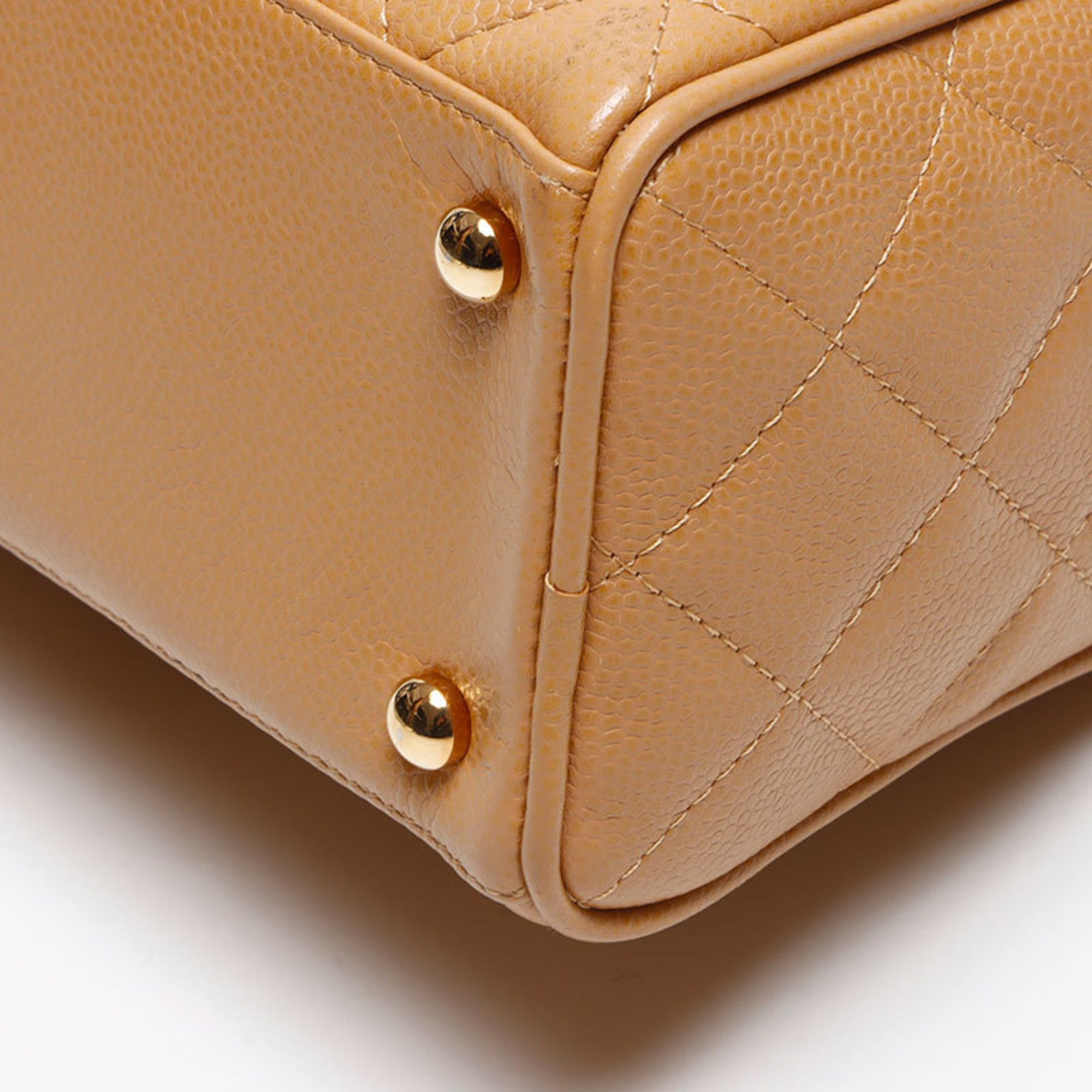 Chanel CHANEL Caviar Skin Coco Mark Mini Boston Bag, Brown, WS13438 Size ONE SIZE - 6 Thumbnail