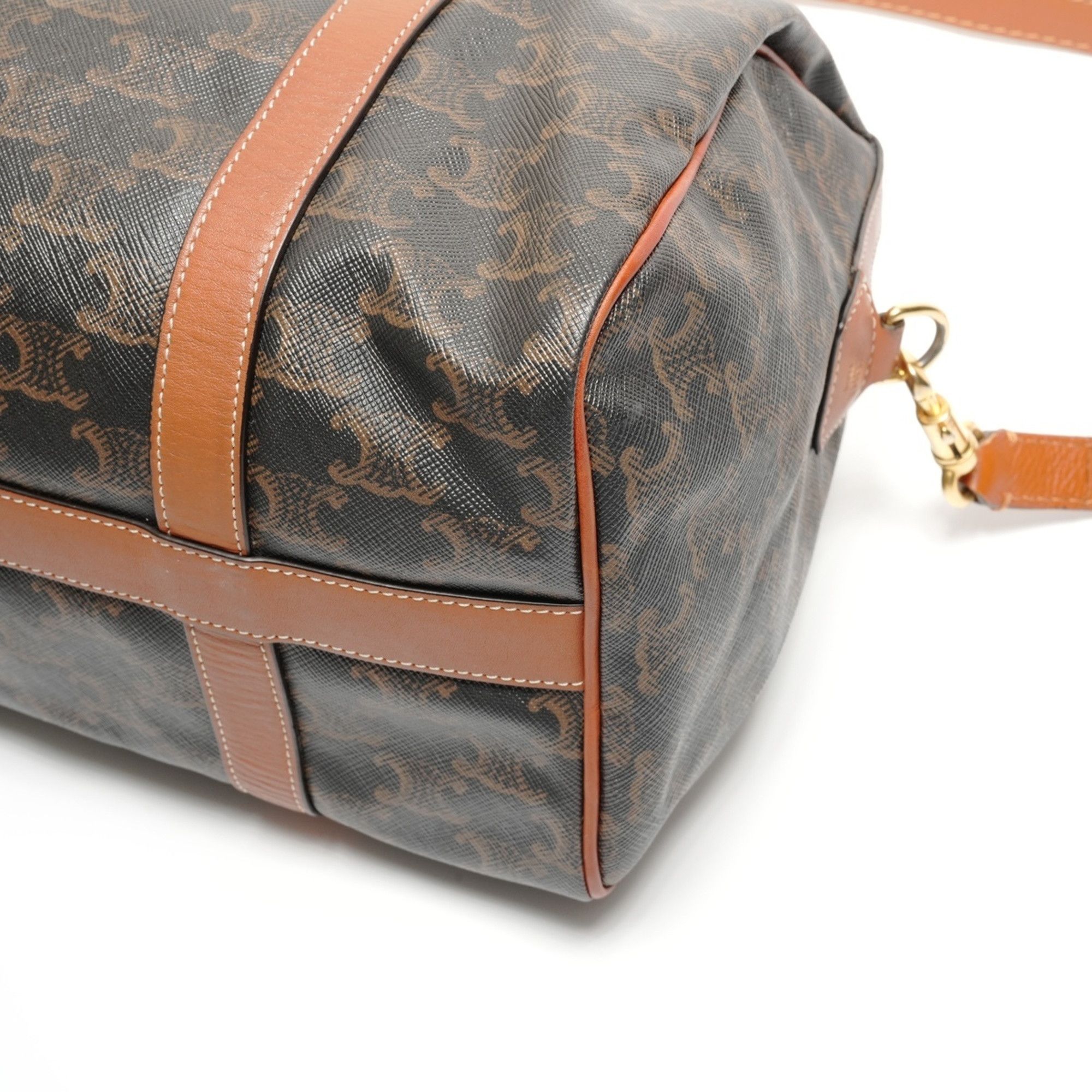 Celine Celine Macadam Trim-Off Logo Boston Bag, Brown, WS26730 Size ONE SIZE - 6 Thumbnail