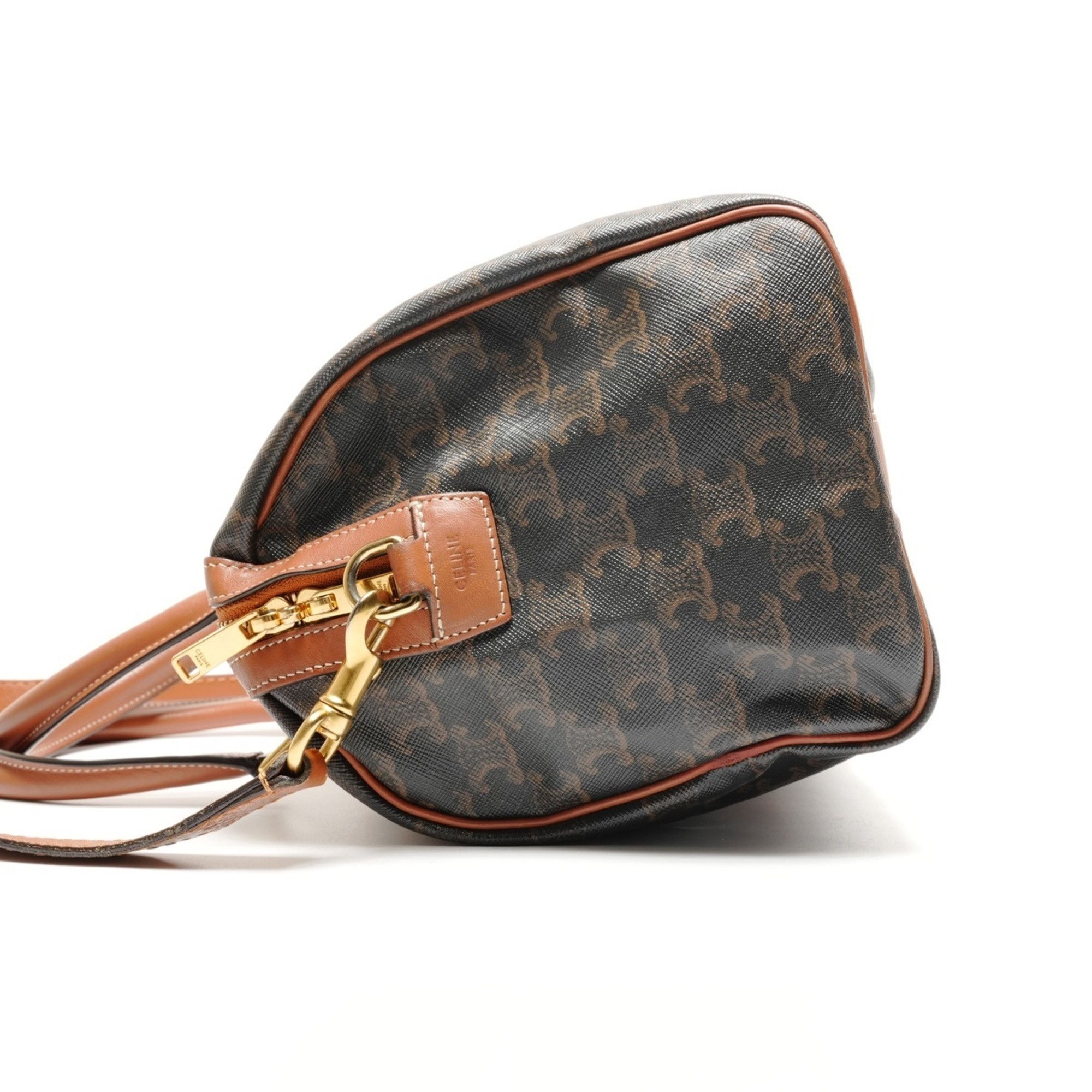 Celine Celine Macadam Trim-Off Logo Boston Bag, Brown, WS26730 Size ONE SIZE - 3 Thumbnail