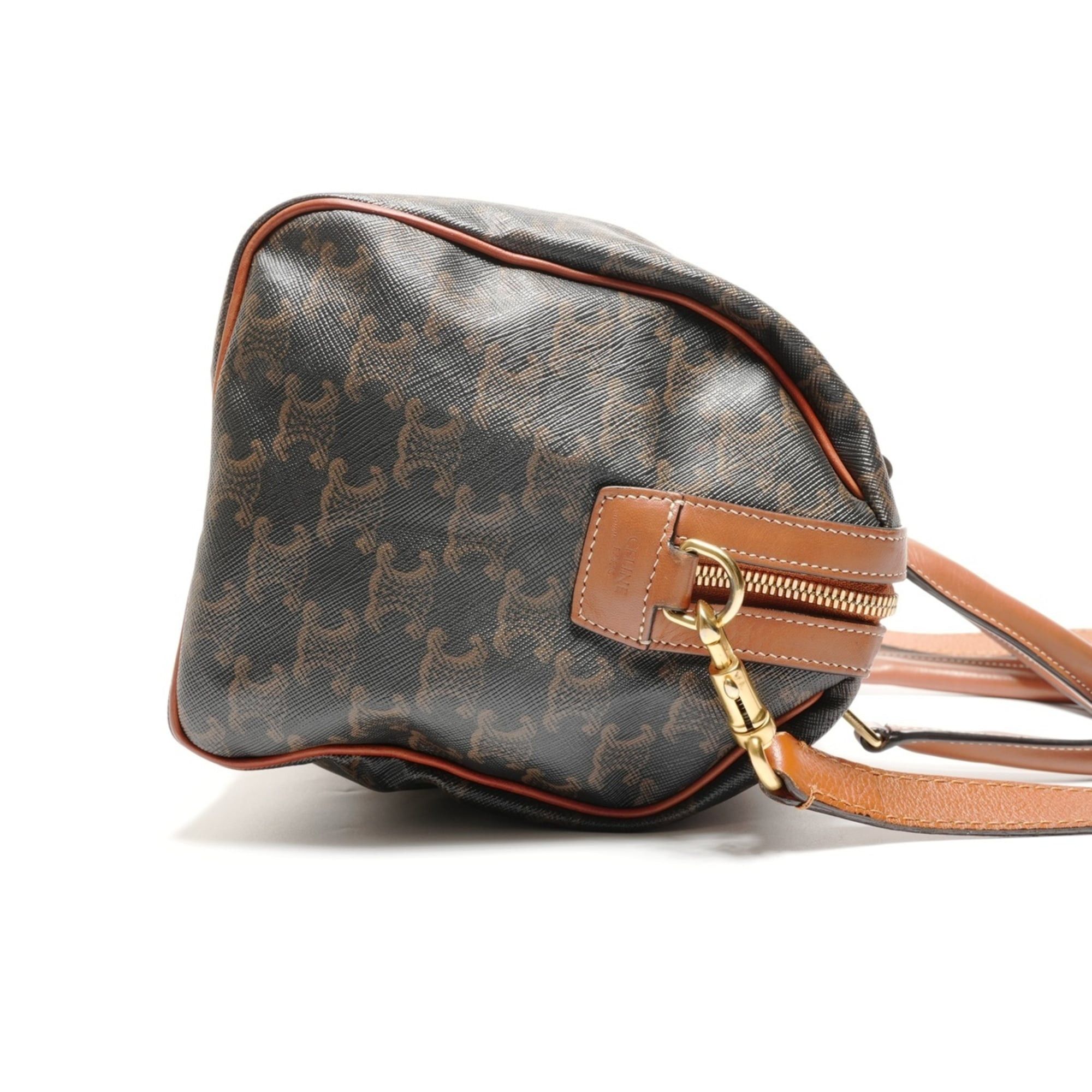 Celine Celine Macadam Trim-Off Logo Boston Bag, Brown, WS26730 Size ONE SIZE - 4 Thumbnail