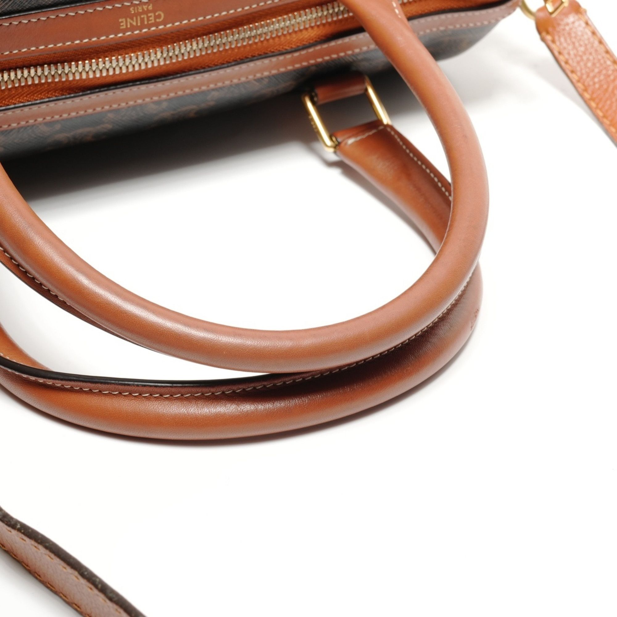 Celine Celine Macadam Trim-Off Logo Boston Bag, Brown, WS26730 Size ONE SIZE - 12 Thumbnail