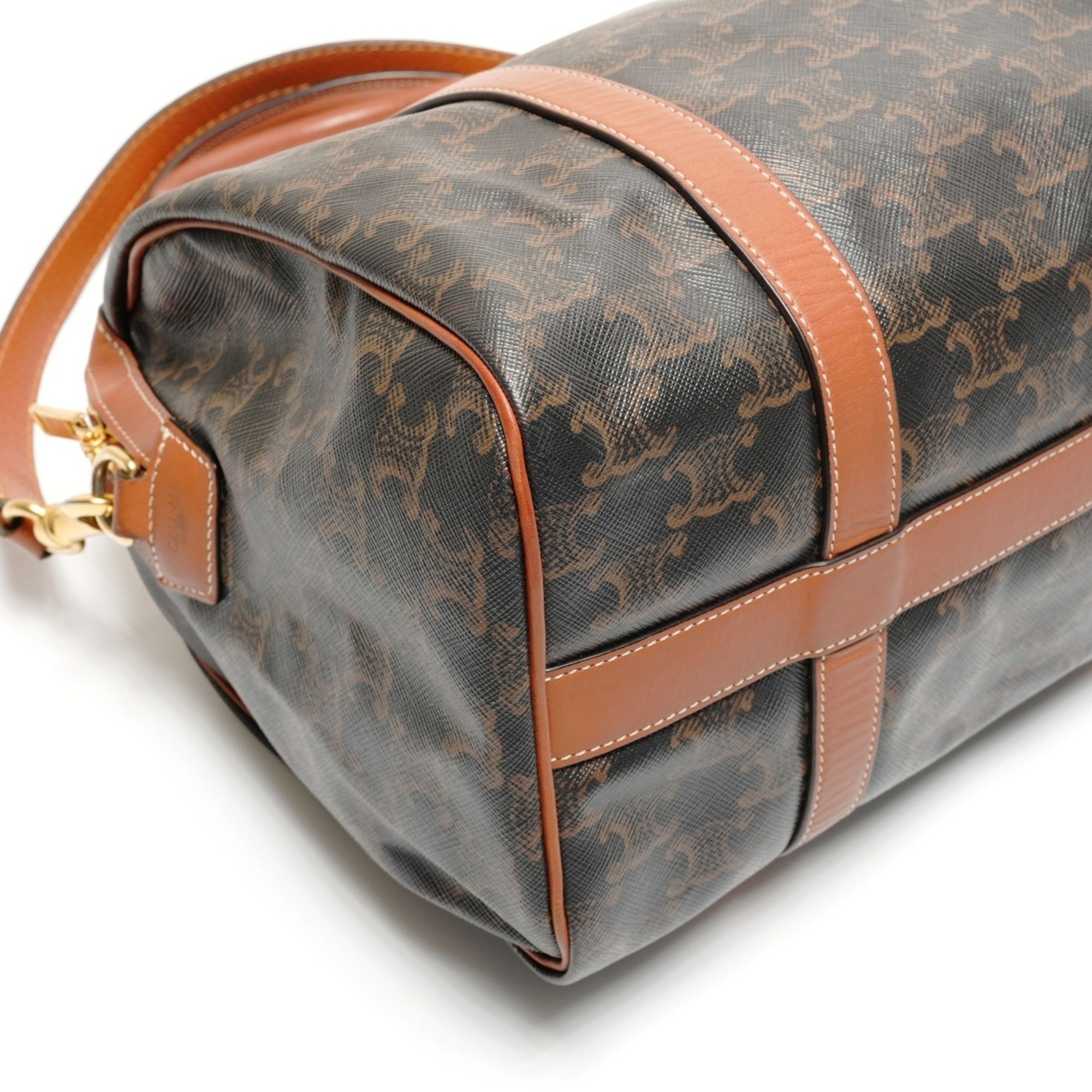 Celine Celine Macadam Trim-Off Logo Boston Bag, Brown, WS26730 Size ONE SIZE - 5 Thumbnail