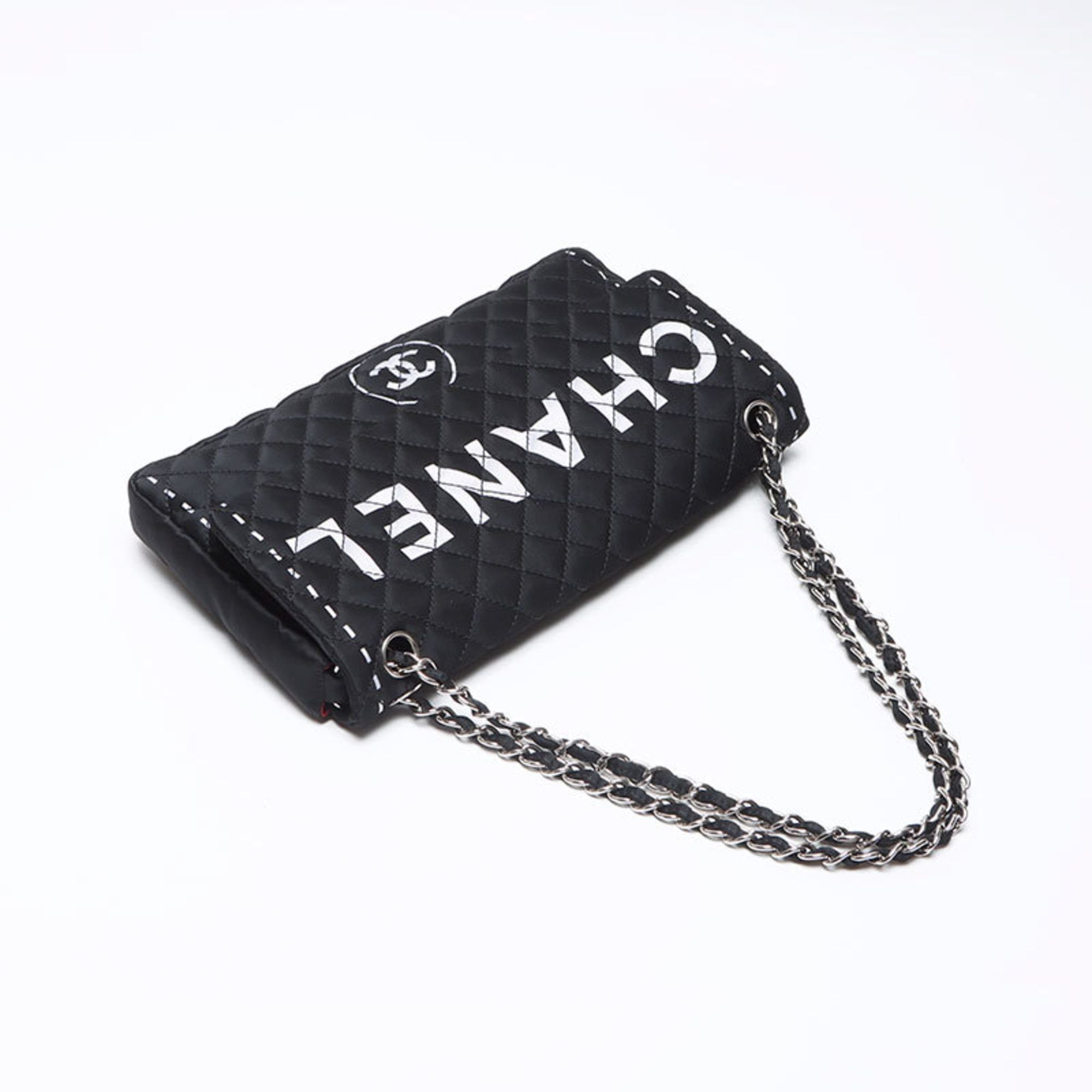 Chanel CHANEL Coco Mark Matelasse 2008 Nylon Handbag Black WS12244 Size ONE SIZE - 9 Thumbnail