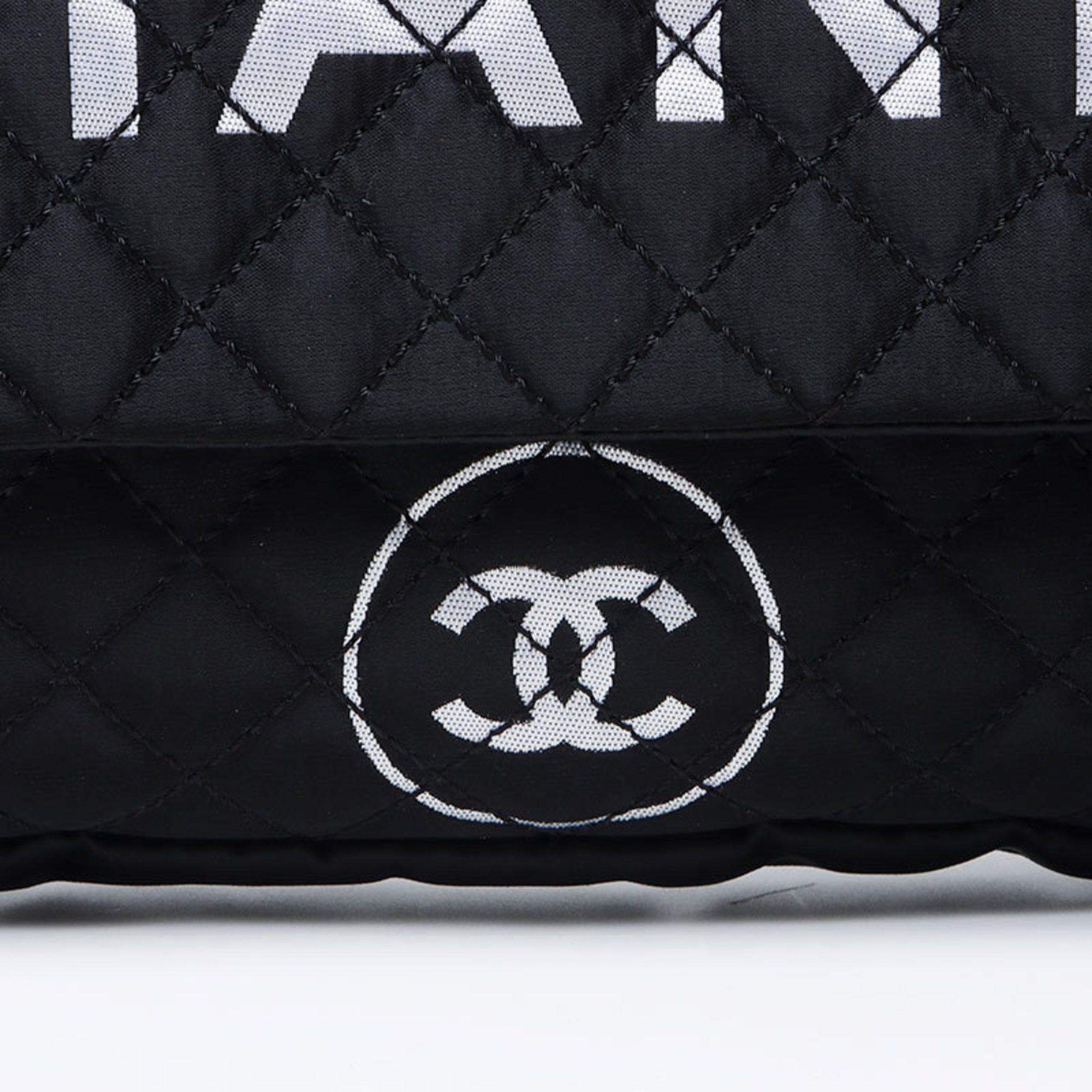 Chanel CHANEL Coco Mark Matelasse 2008 Nylon Handbag Black WS12244 Size ONE SIZE - 8 Thumbnail