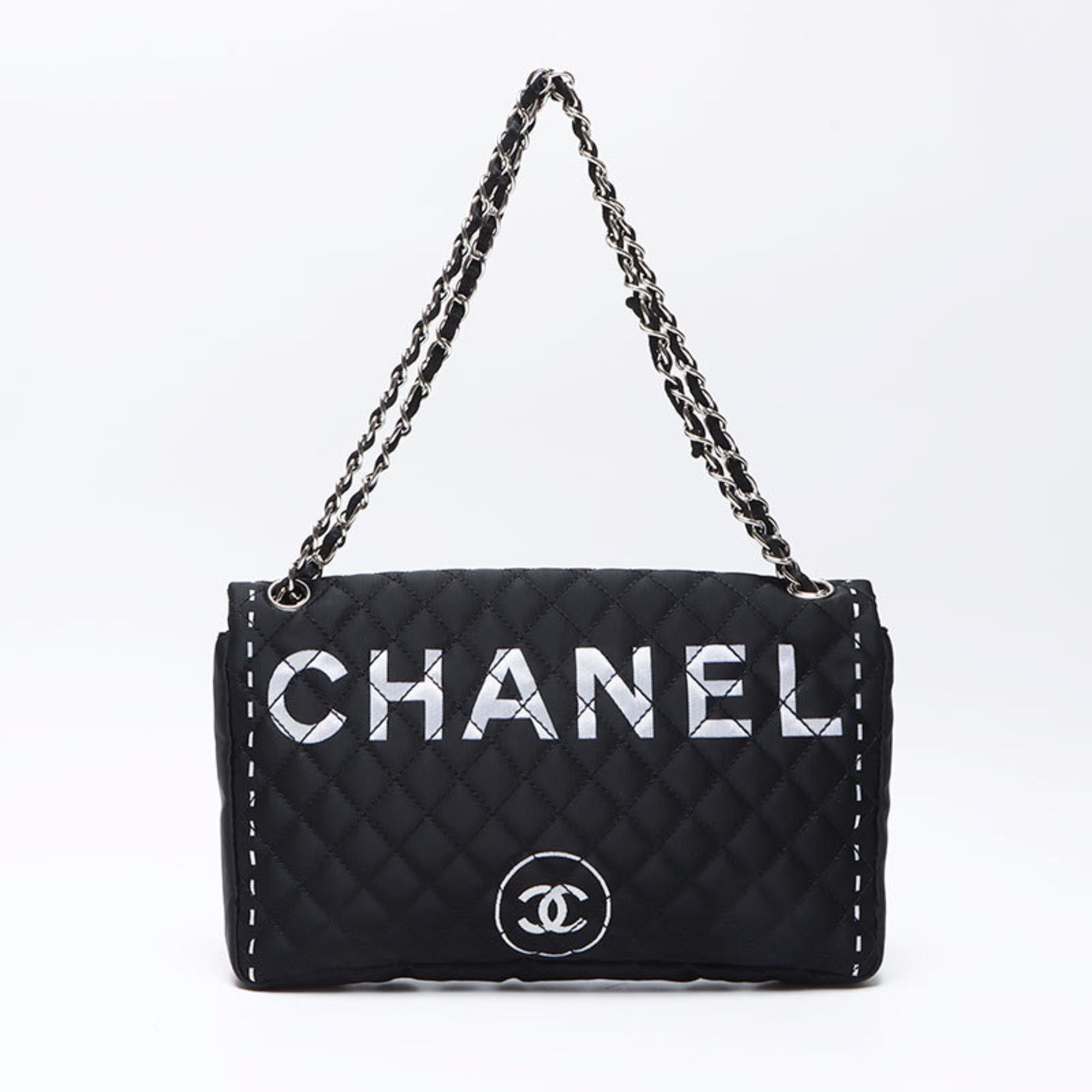 Chanel CHANEL Coco Mark Matelasse 2008 Nylon Handbag Black WS12244 Size ONE SIZE - 2 Thumbnail