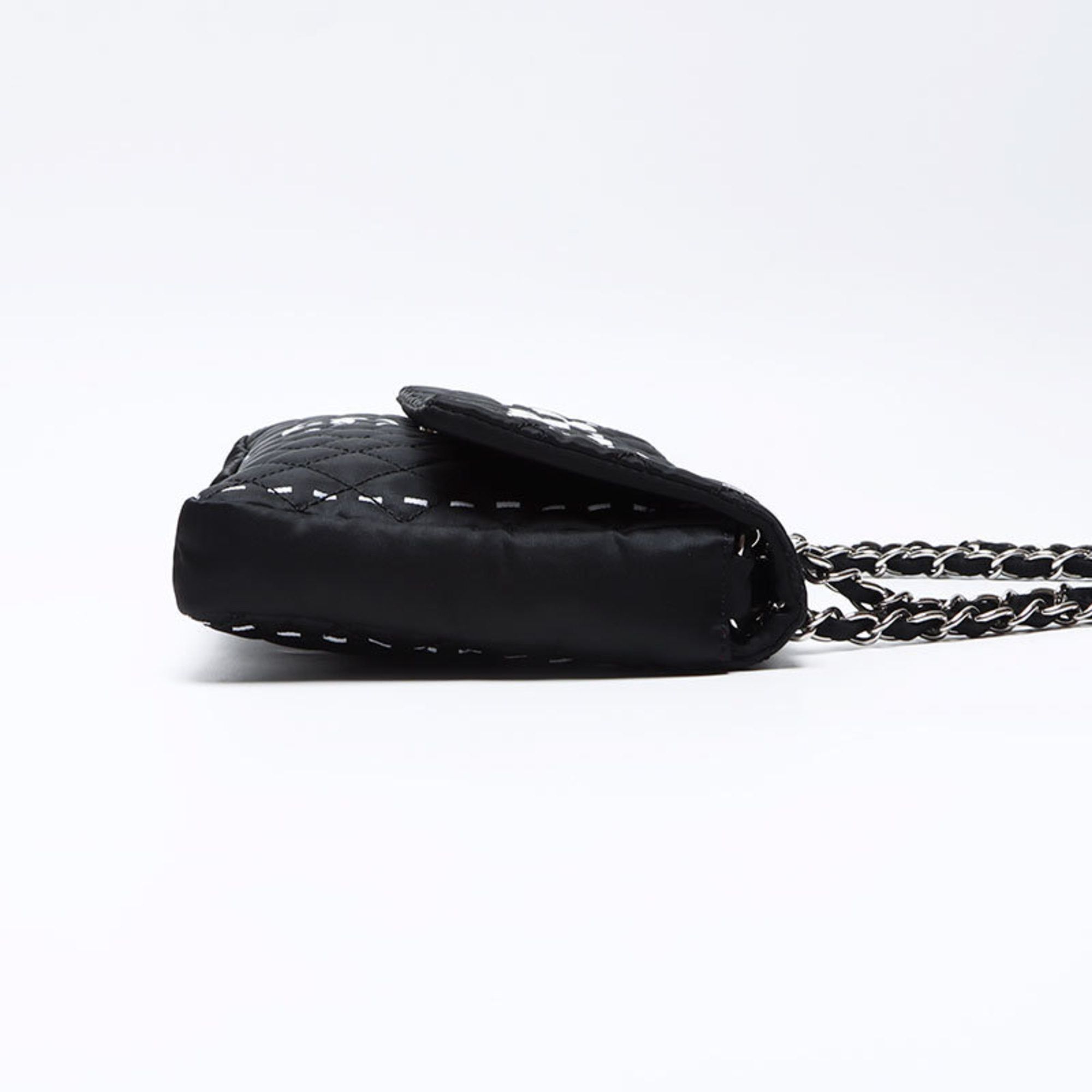 Chanel CHANEL Coco Mark Matelasse 2008 Nylon Handbag Black WS12244 Size ONE SIZE - 4 Thumbnail
