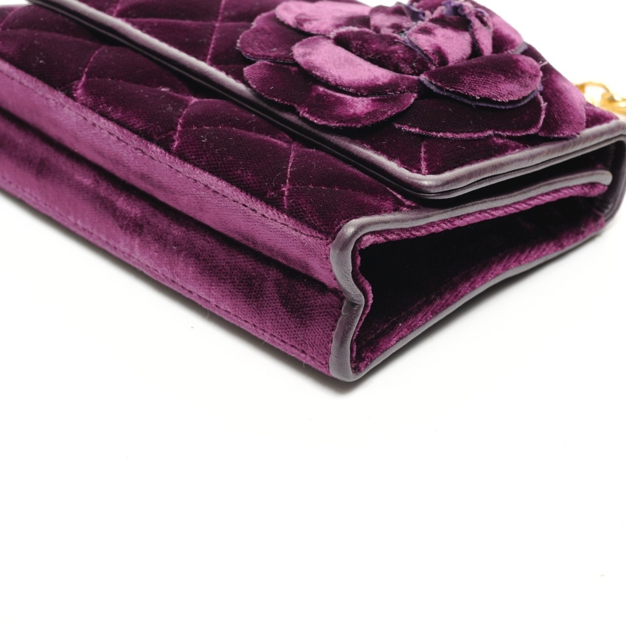 Chanel CHANEL Velour Camellia Mini Camera Bag Shoulder Purple WS25929 Size ONE SIZE - 6 Thumbnail