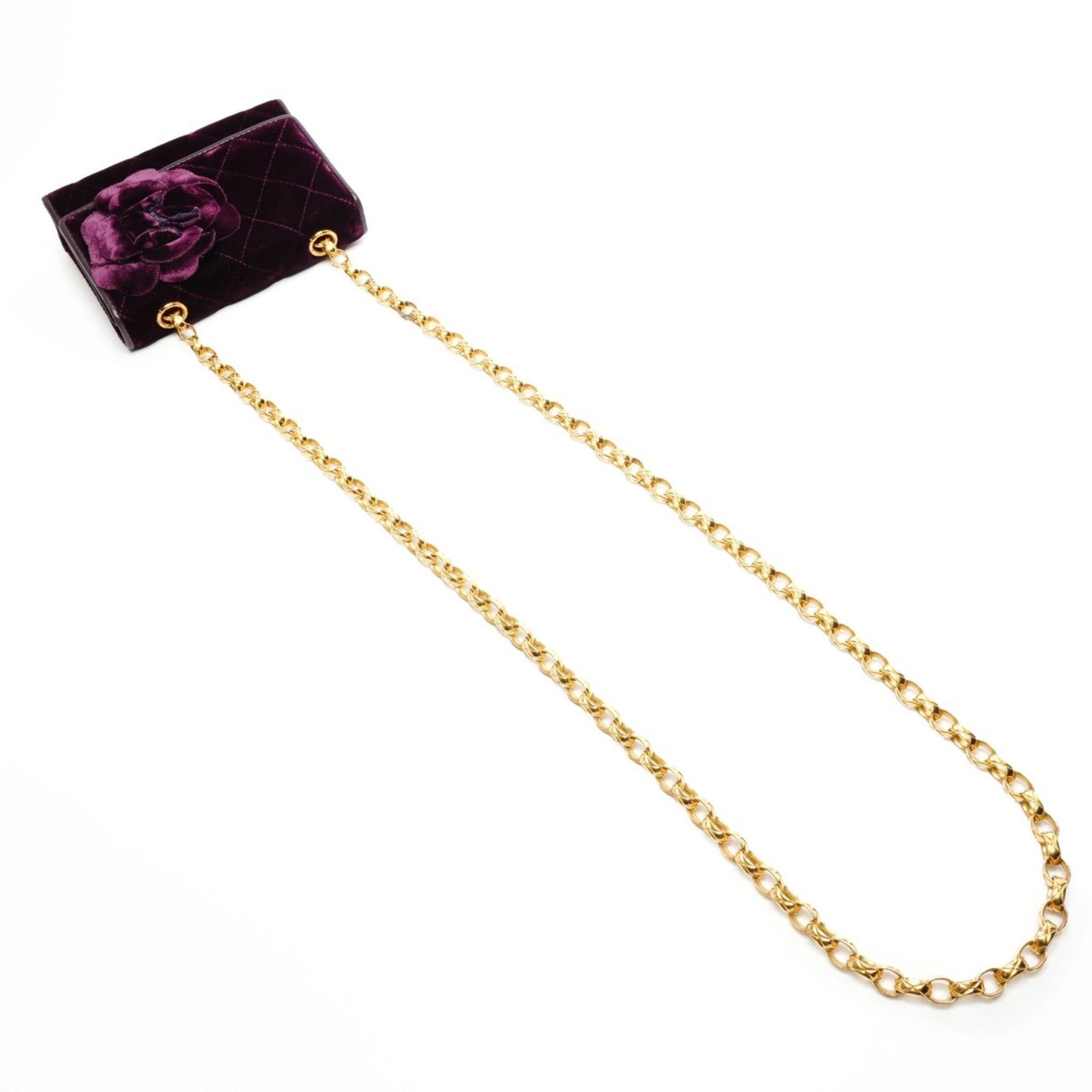 Chanel CHANEL Velour Camellia Mini Camera Bag Shoulder Purple WS25929 Size ONE SIZE - 8 Thumbnail