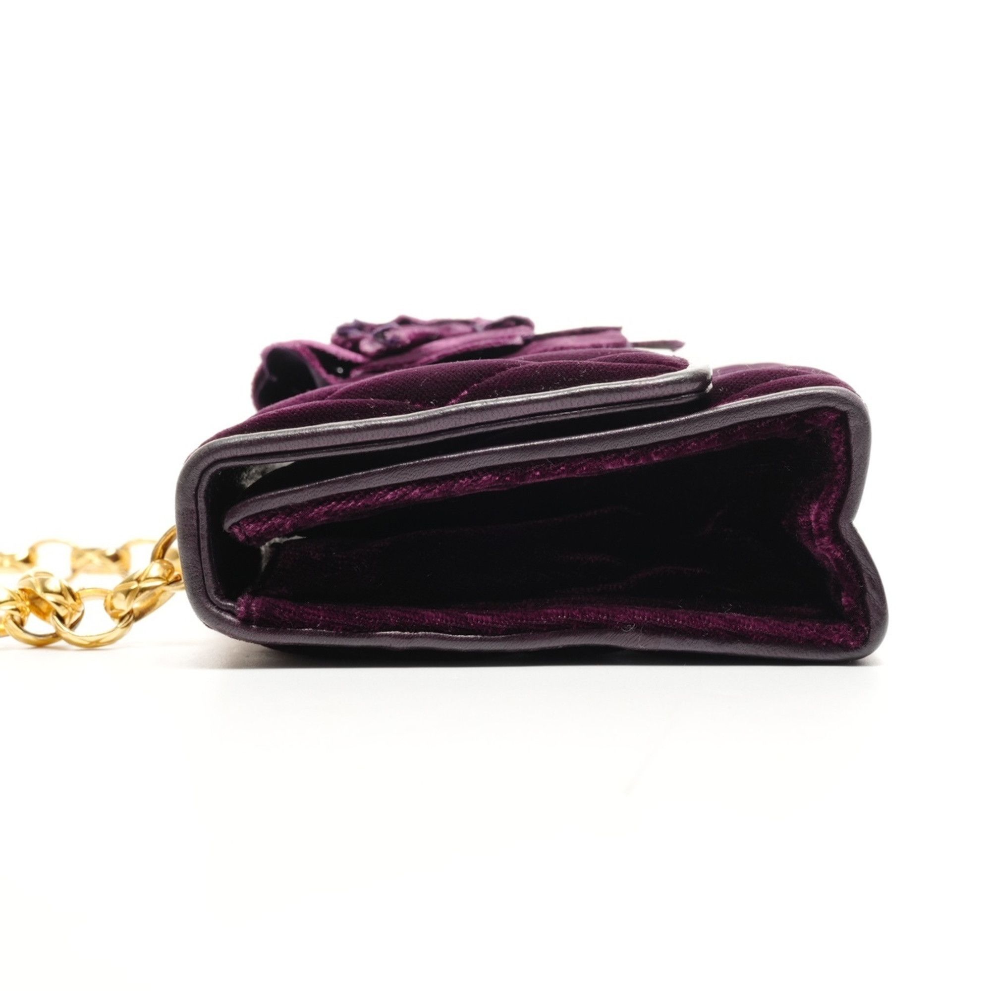Chanel CHANEL Velour Camellia Mini Camera Bag Shoulder Purple WS25929 Size ONE SIZE - 3 Thumbnail