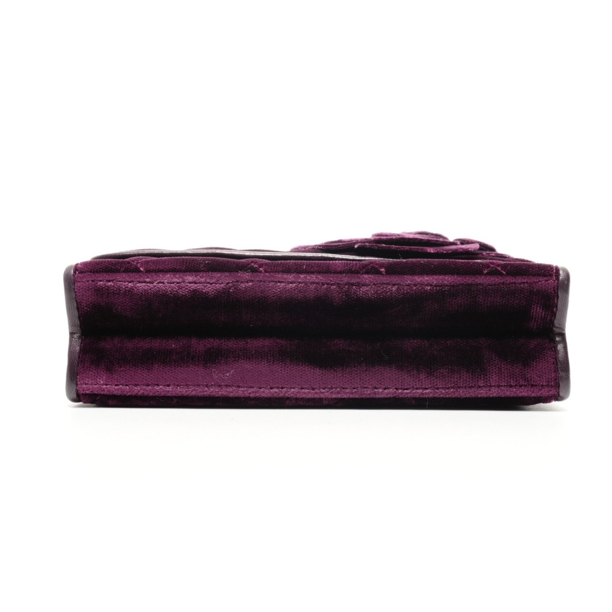 Chanel CHANEL Velour Camellia Mini Camera Bag Shoulder Purple WS25929 Size ONE SIZE - 7 Thumbnail