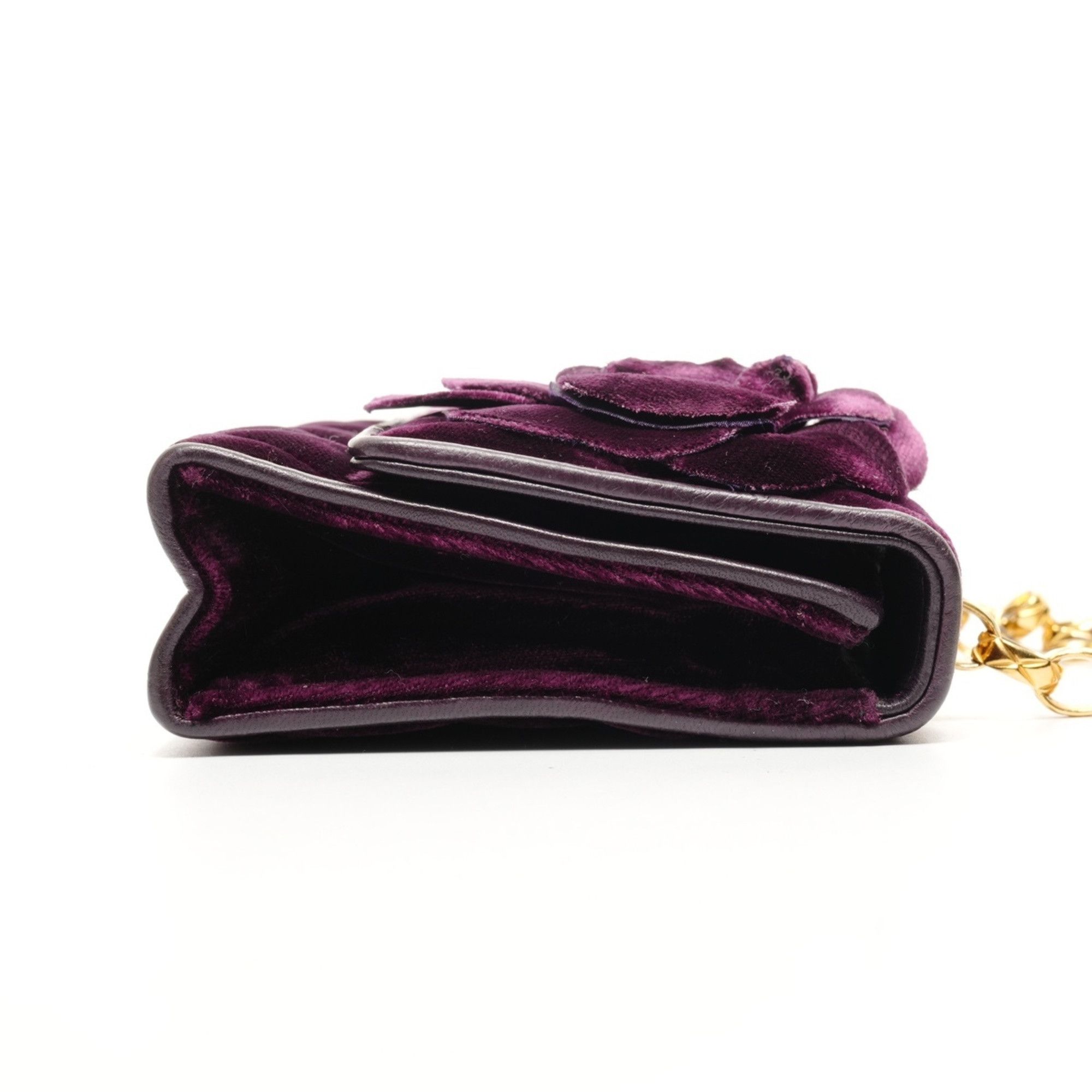Chanel CHANEL Velour Camellia Mini Camera Bag Shoulder Purple WS25929 Size ONE SIZE - 4 Thumbnail
