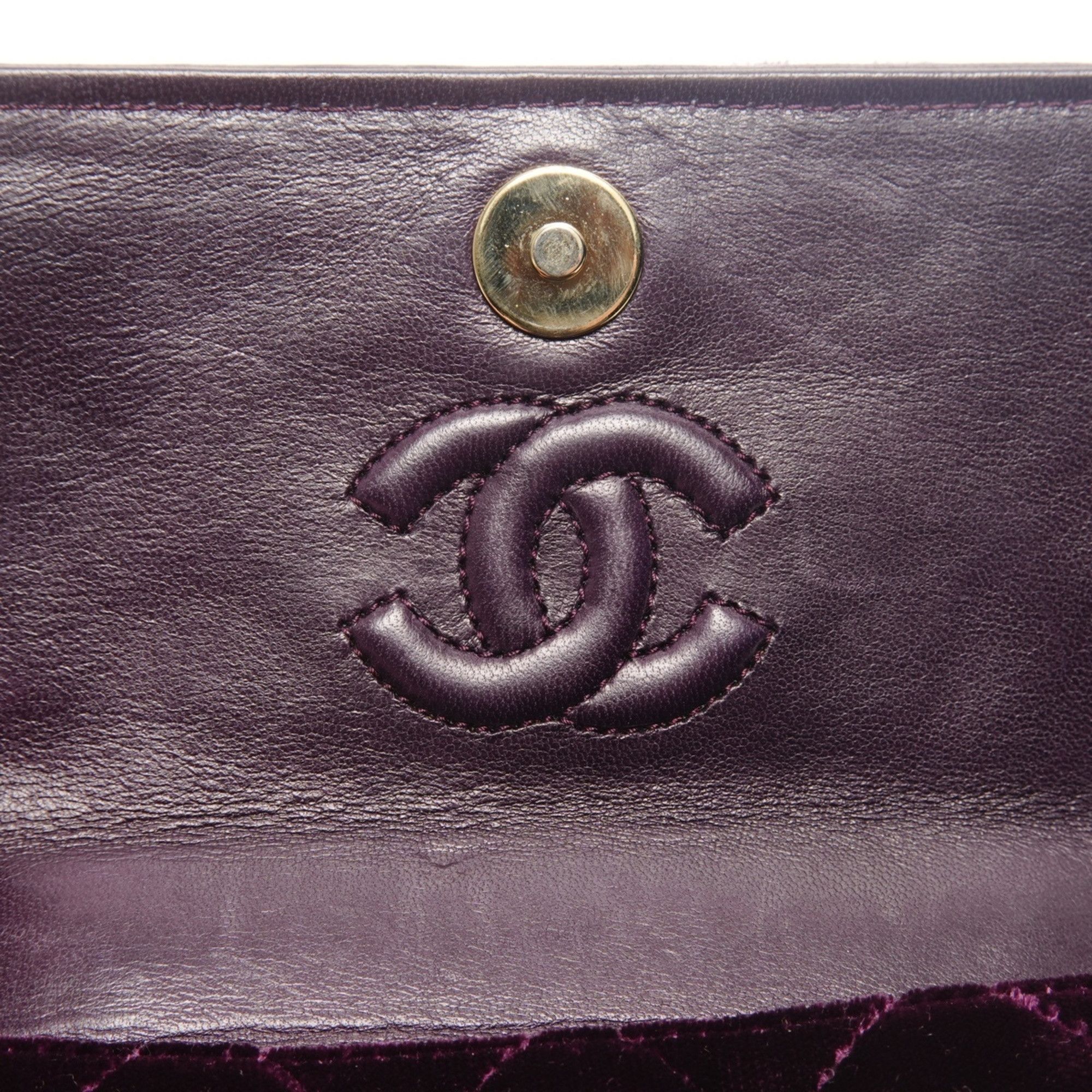Chanel CHANEL Velour Camellia Mini Camera Bag Shoulder Purple WS25929 Size ONE SIZE - 9 Thumbnail