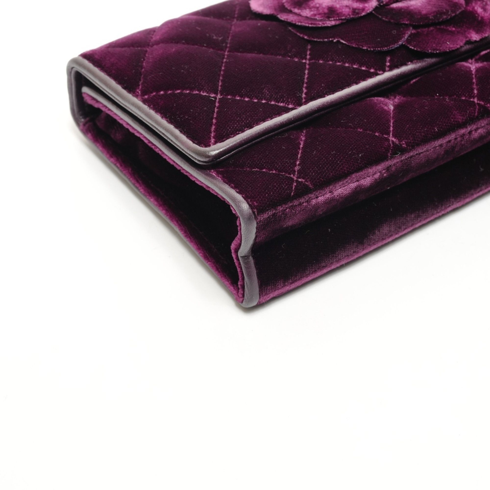 Chanel CHANEL Velour Camellia Mini Camera Bag Shoulder Purple WS25929 Size ONE SIZE - 5 Thumbnail