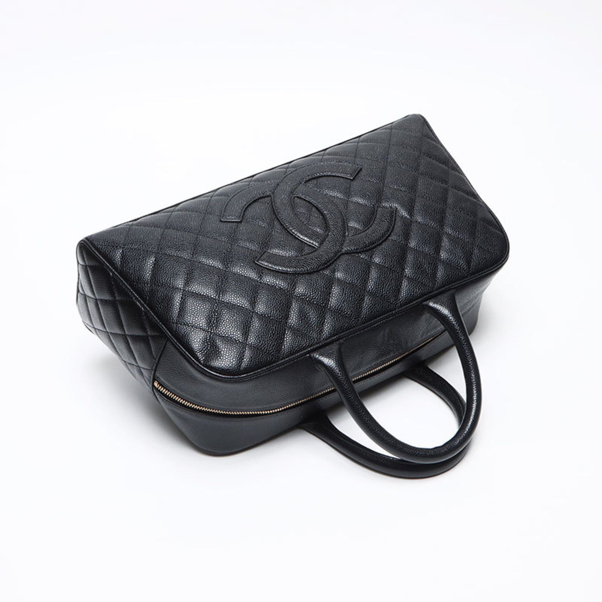 Chanel CHANEL Caviar Skin Coco Mark Boston Bag Black WS13509 Size ONE SIZE - 9 Thumbnail