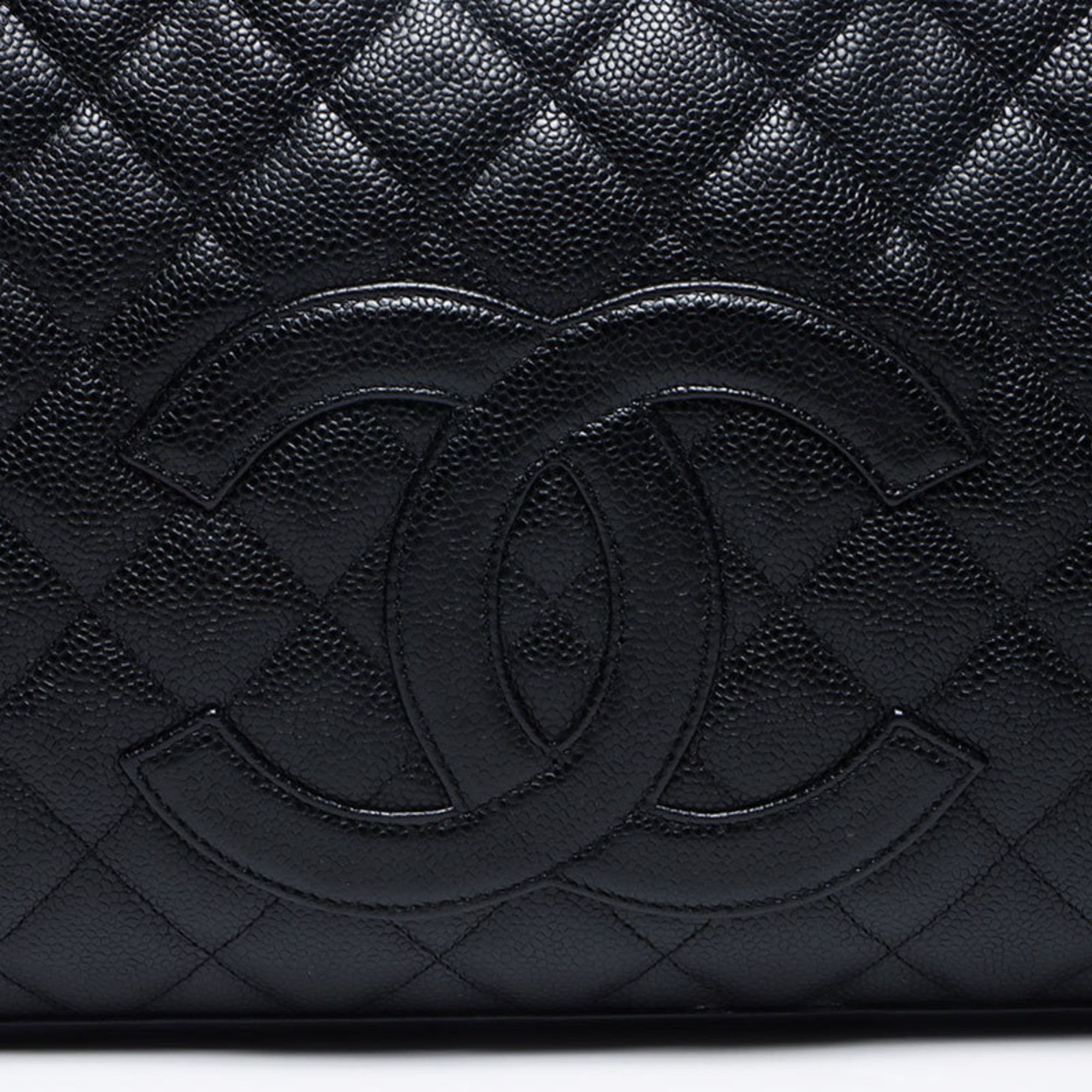 Chanel CHANEL Caviar Skin Coco Mark Boston Bag Black WS13509 Size ONE SIZE - 8 Thumbnail