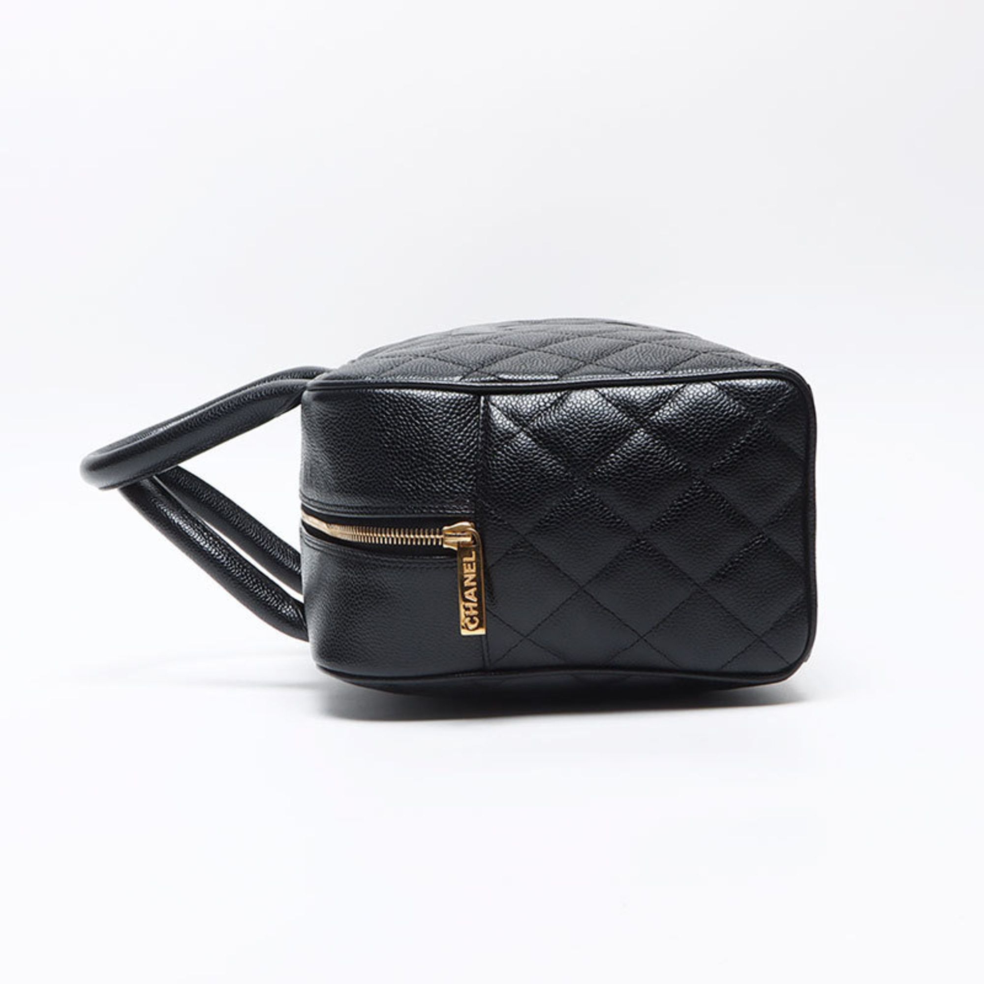 Chanel CHANEL Caviar Skin Coco Mark Boston Bag Black WS13509 Size ONE SIZE - 3 Thumbnail