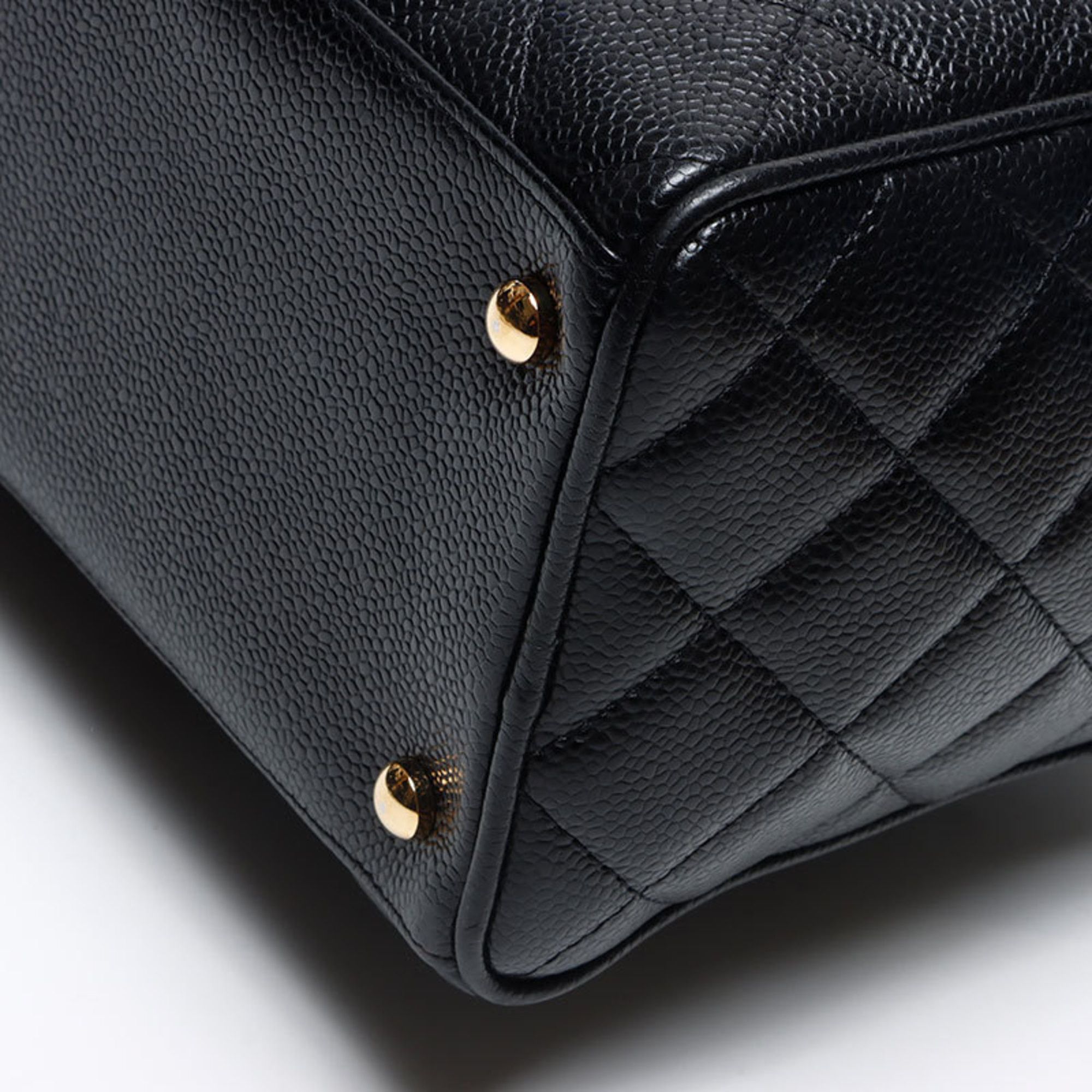 Chanel CHANEL Caviar Skin Coco Mark Boston Bag Black WS13509 Size ONE SIZE - 6 Thumbnail