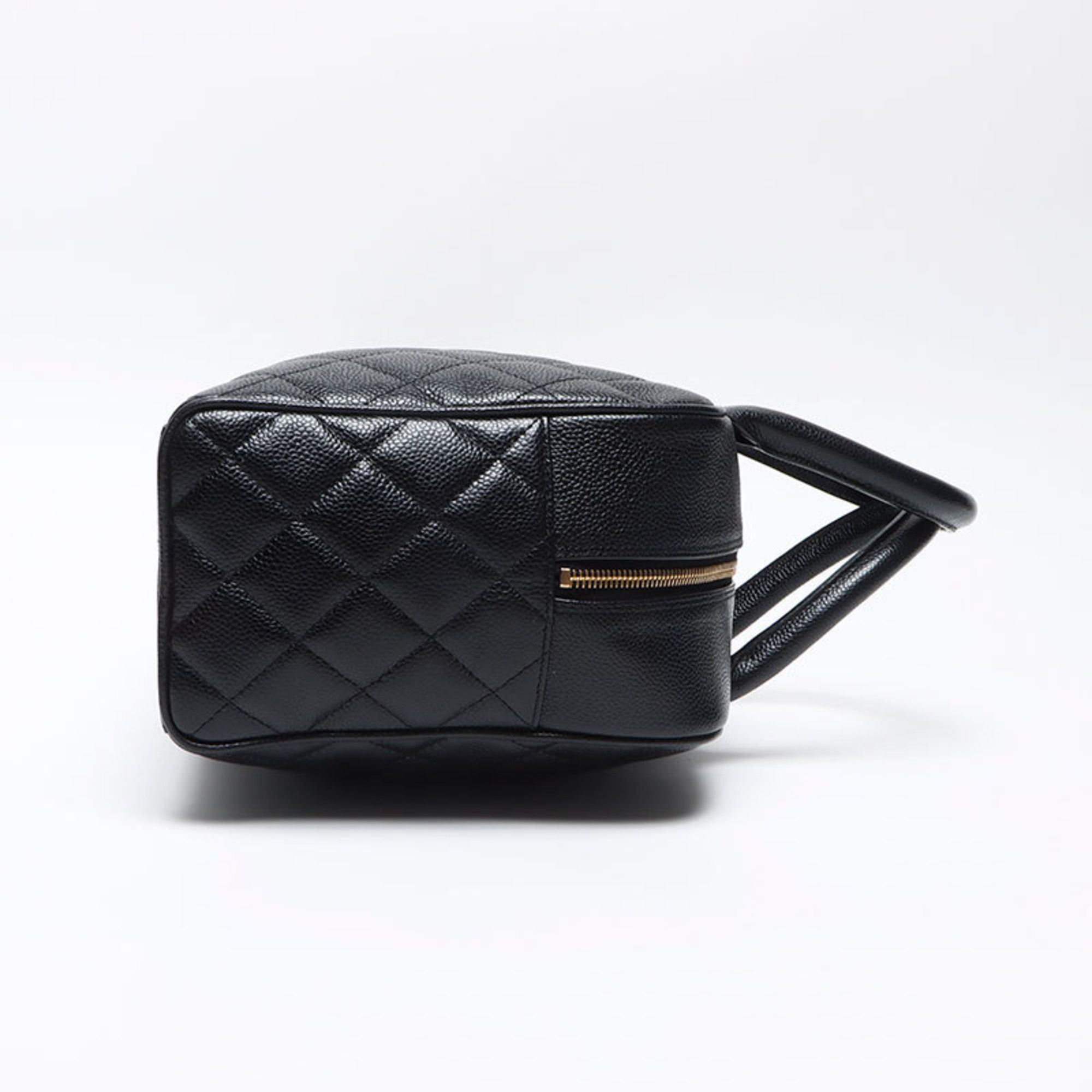 Chanel CHANEL Caviar Skin Coco Mark Boston Bag Black WS13509 Size ONE SIZE - 4 Thumbnail