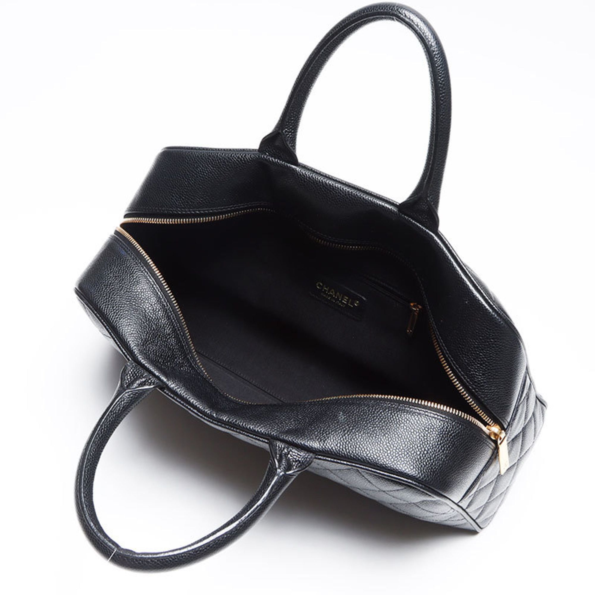 Chanel CHANEL Caviar Skin Coco Mark Boston Bag Black WS13509 Size ONE SIZE - 12 Thumbnail