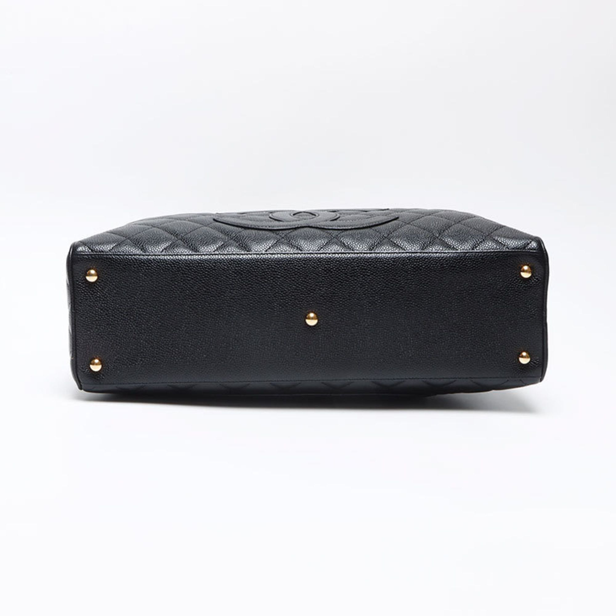 Chanel CHANEL Caviar Skin Coco Mark Boston Bag Black WS13509 Size ONE SIZE - 7 Thumbnail