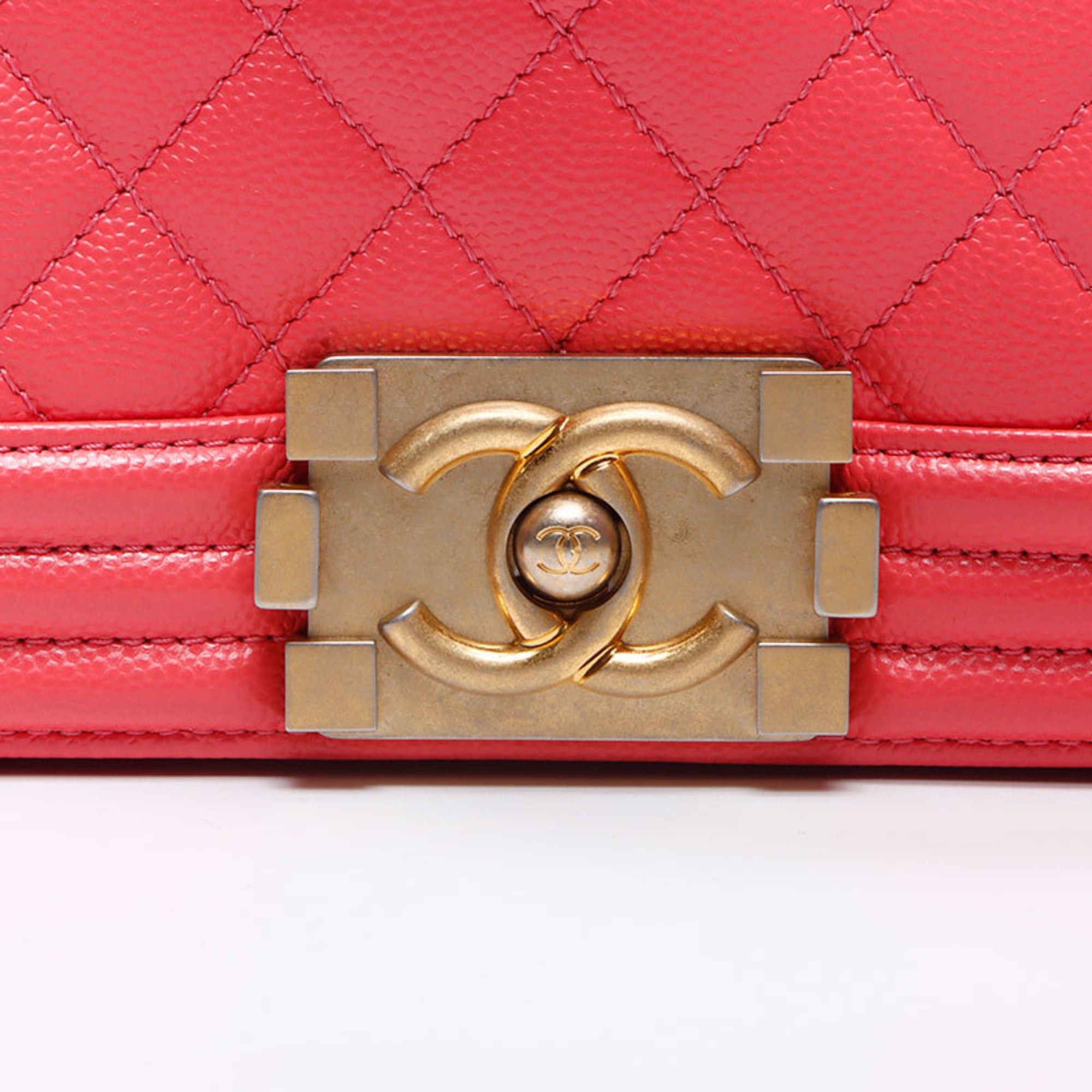 Chanel CHANEL Boy Chanel Caviar Shoulder Bag, Pink, WS14076 Size ONE SIZE - 8 Thumbnail