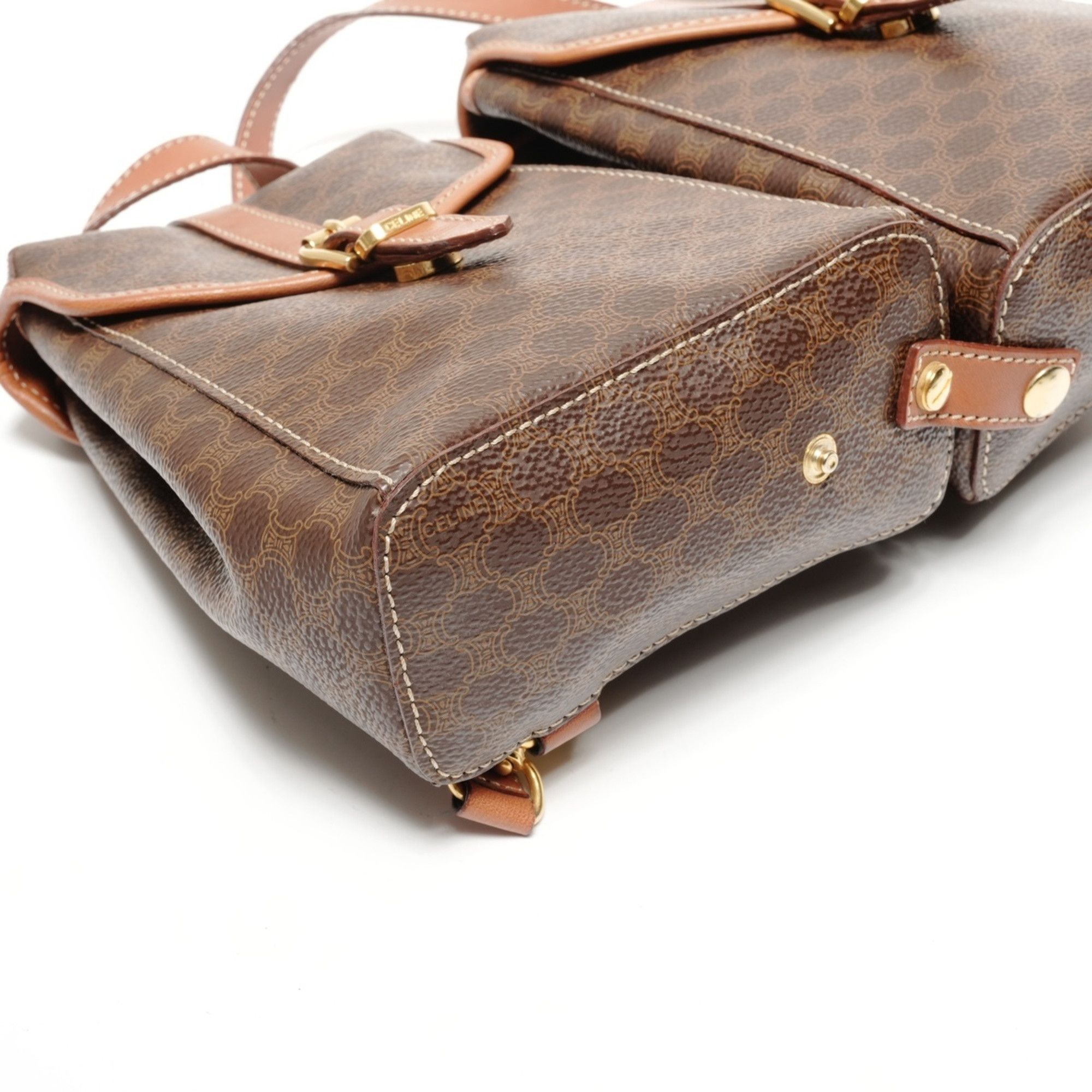 Celine Celine Macadam Twin Backpack/Daypack, Brown, WS25608 Size ONE SIZE - 5 Thumbnail