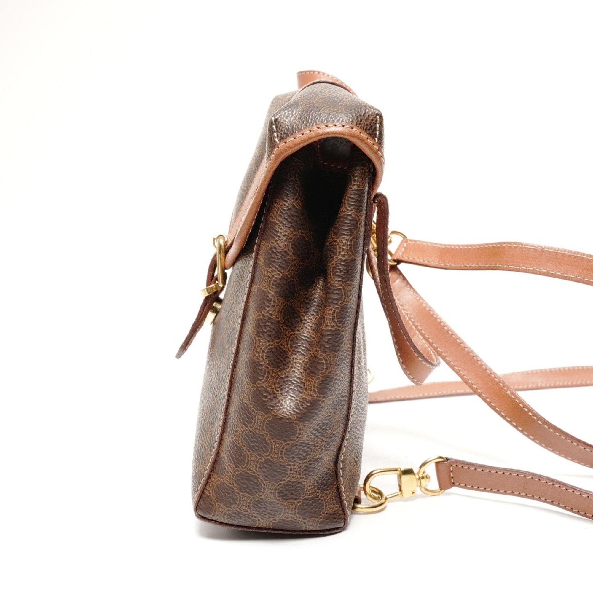 Celine Celine Macadam Twin Backpack/Daypack, Brown, WS25608 Size ONE SIZE - 4 Thumbnail