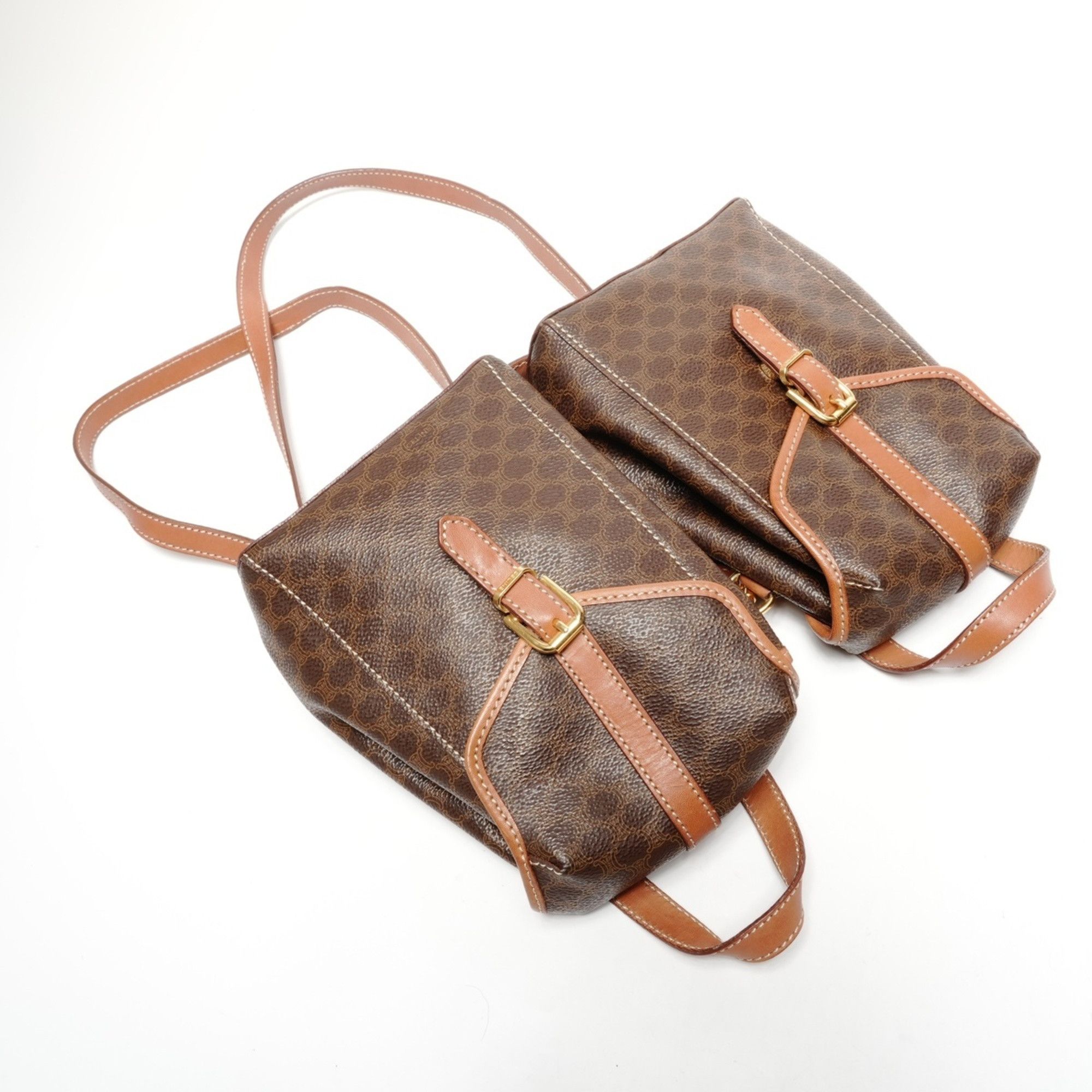 Celine Celine Macadam Twin Backpack/Daypack, Brown, WS25608 Size ONE SIZE - 8 Thumbnail