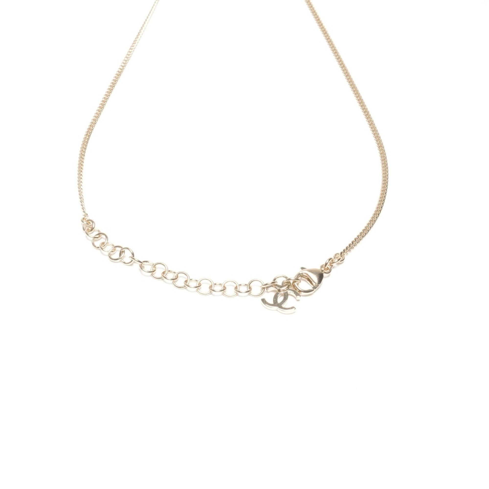 Chanel CHANEL C23B Coco Mark Heart Rhinestone Necklace Gold WS25122 Size ONE SIZE - 7 Thumbnail