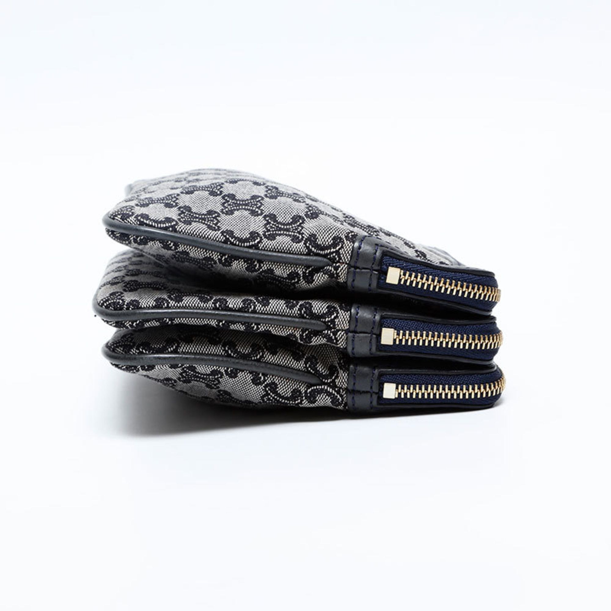 Celine Celine Macadam Canvas Pouch, Navy, WS20114 Size ONE SIZE - 4 Thumbnail