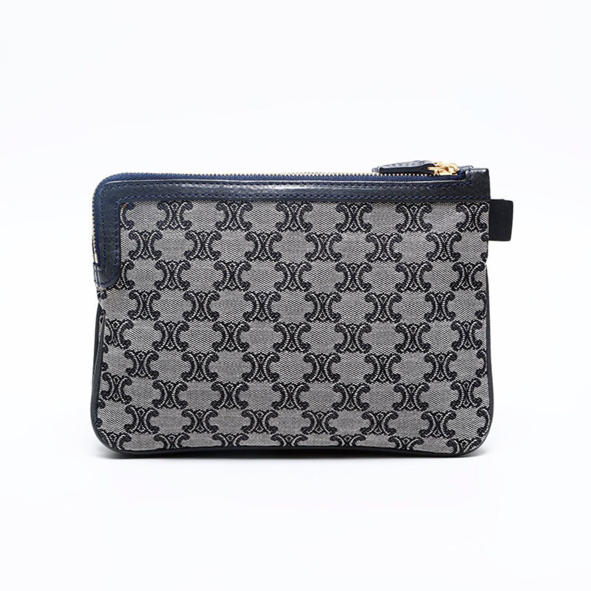 Celine Celine Macadam Canvas Pouch, Navy, WS20114 Size ONE SIZE - 2 Thumbnail
