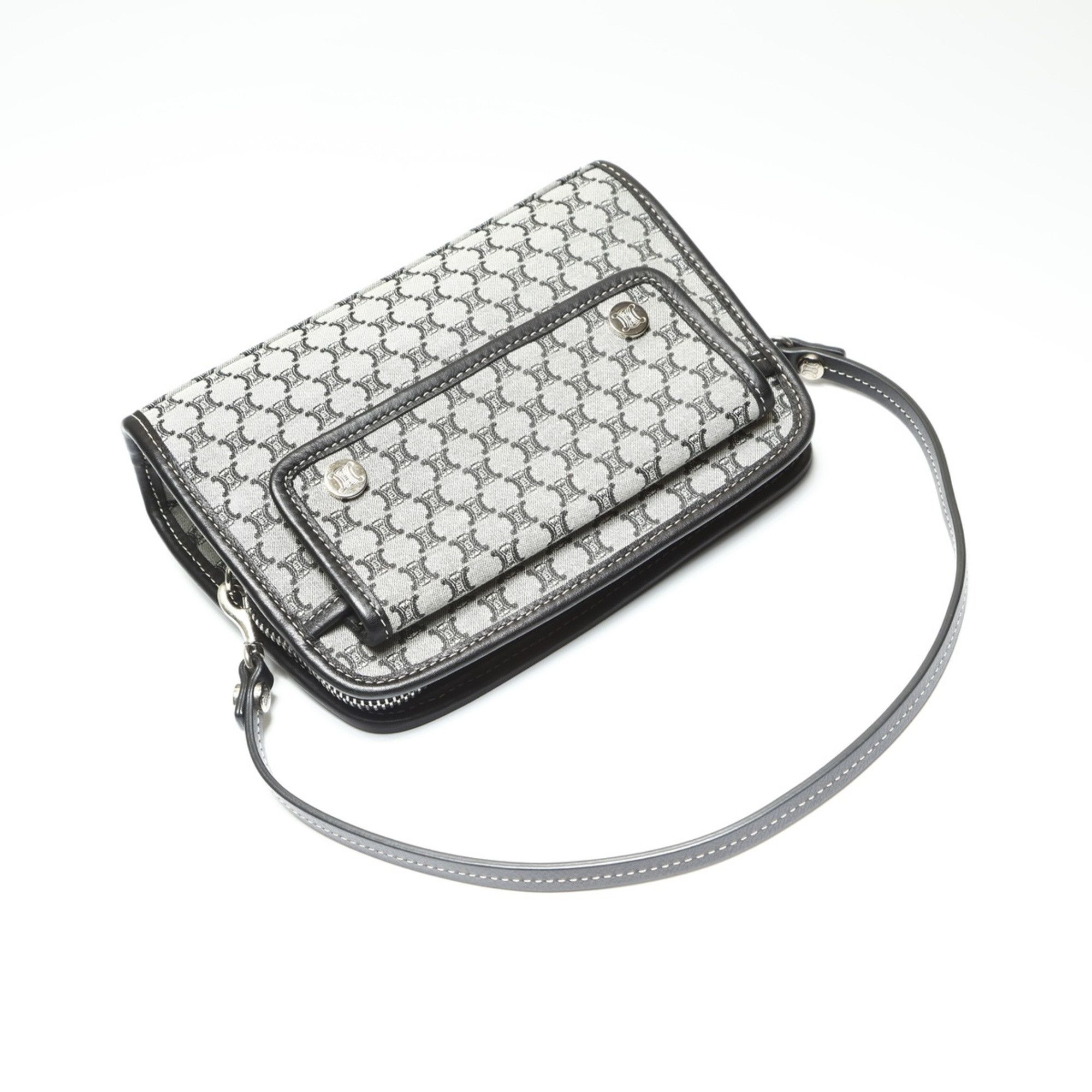 Celine Celine Macadam Canvas Handbag, Grey, WS23855 Size ONE SIZE - 9 Thumbnail
