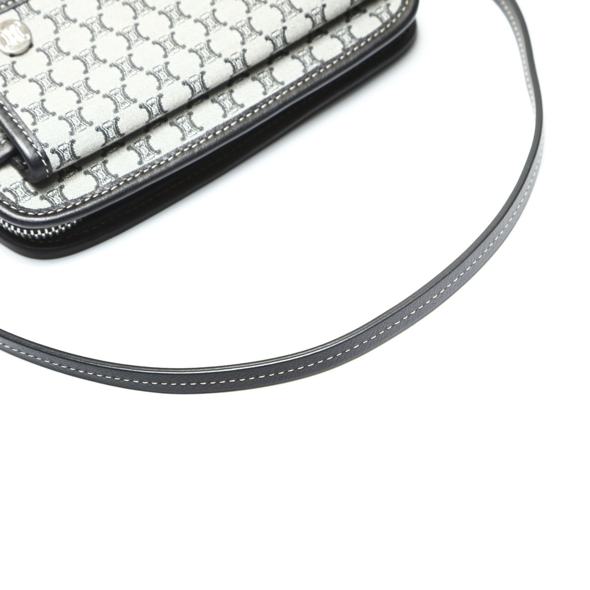 Celine Celine Macadam Canvas Handbag, Grey, WS23855 Size ONE SIZE - 13 Thumbnail