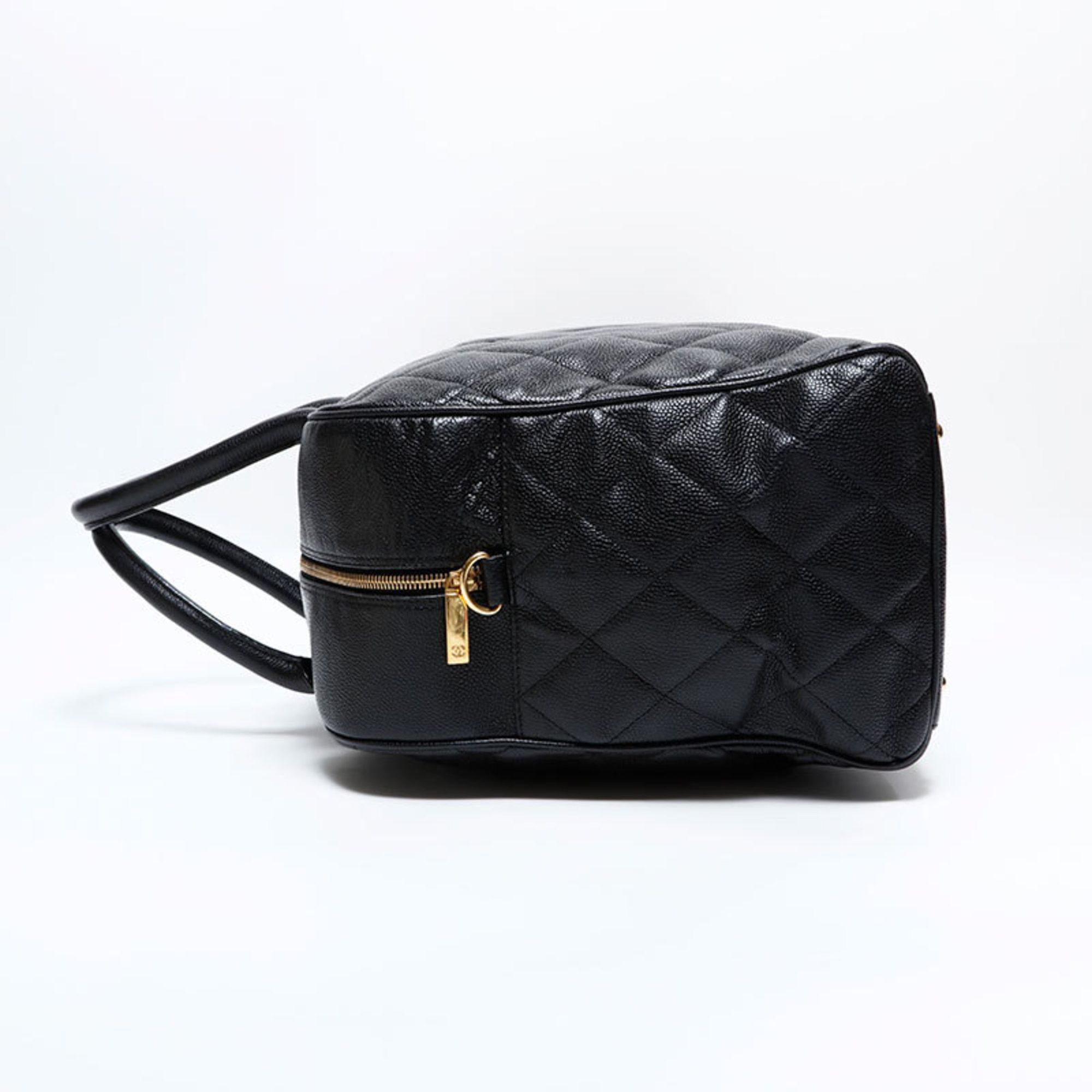 Chanel CHANEL Caviar Leather Matelasse Boston Bag, Black, WS22854 Size ONE SIZE - 3 Thumbnail