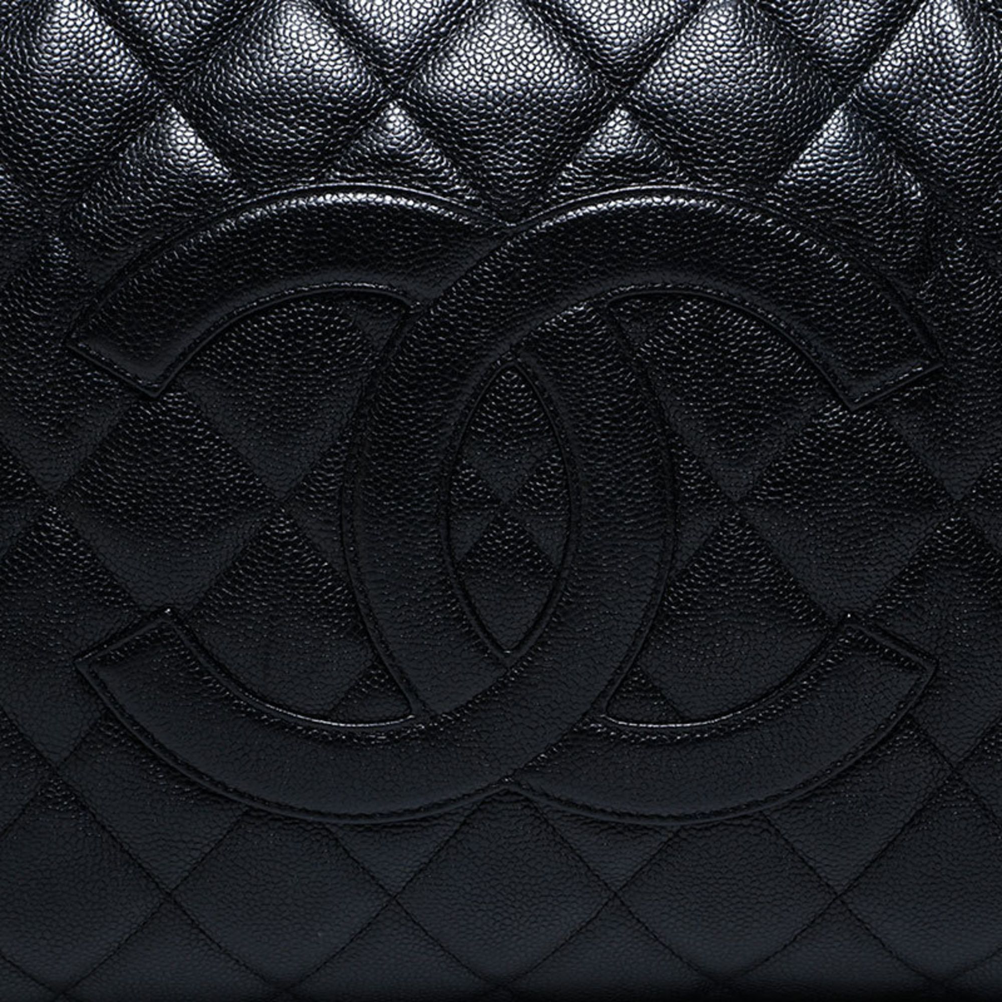 Chanel CHANEL Caviar Leather Matelasse Boston Bag, Black, WS22854 Size ONE SIZE - 8 Thumbnail