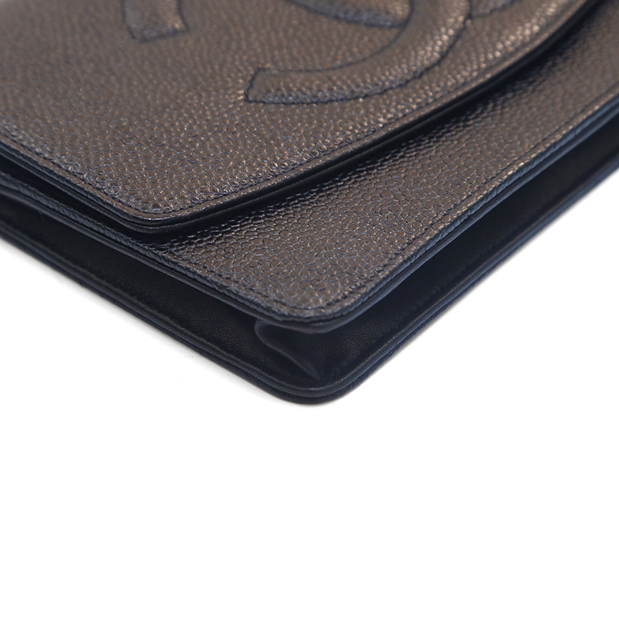 Chanel CHANEL Caviar Skin Coco Mark Chain Wallet Shoulder Bag Leather Black P16098 Size ONE SIZE - 5 Thumbnail